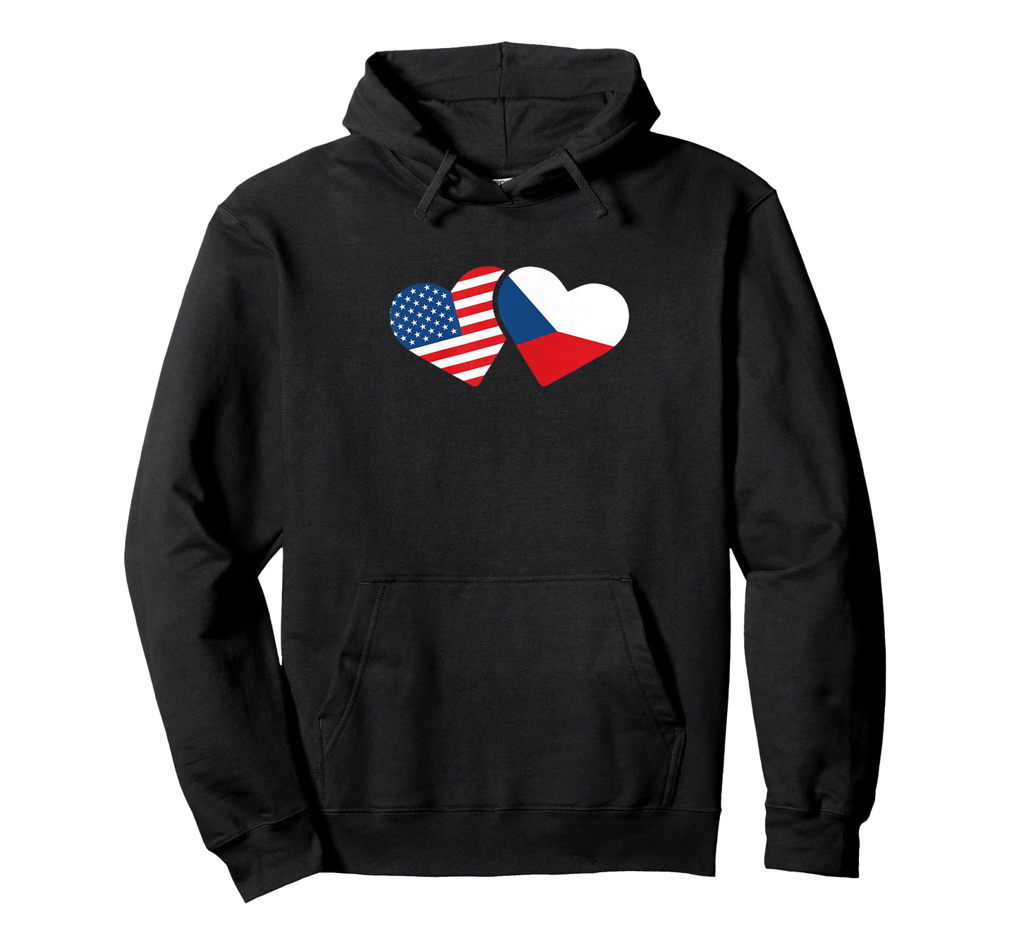 Czech Republic USA Flag T Shirt Heart Czech Americans Love T-Shirt