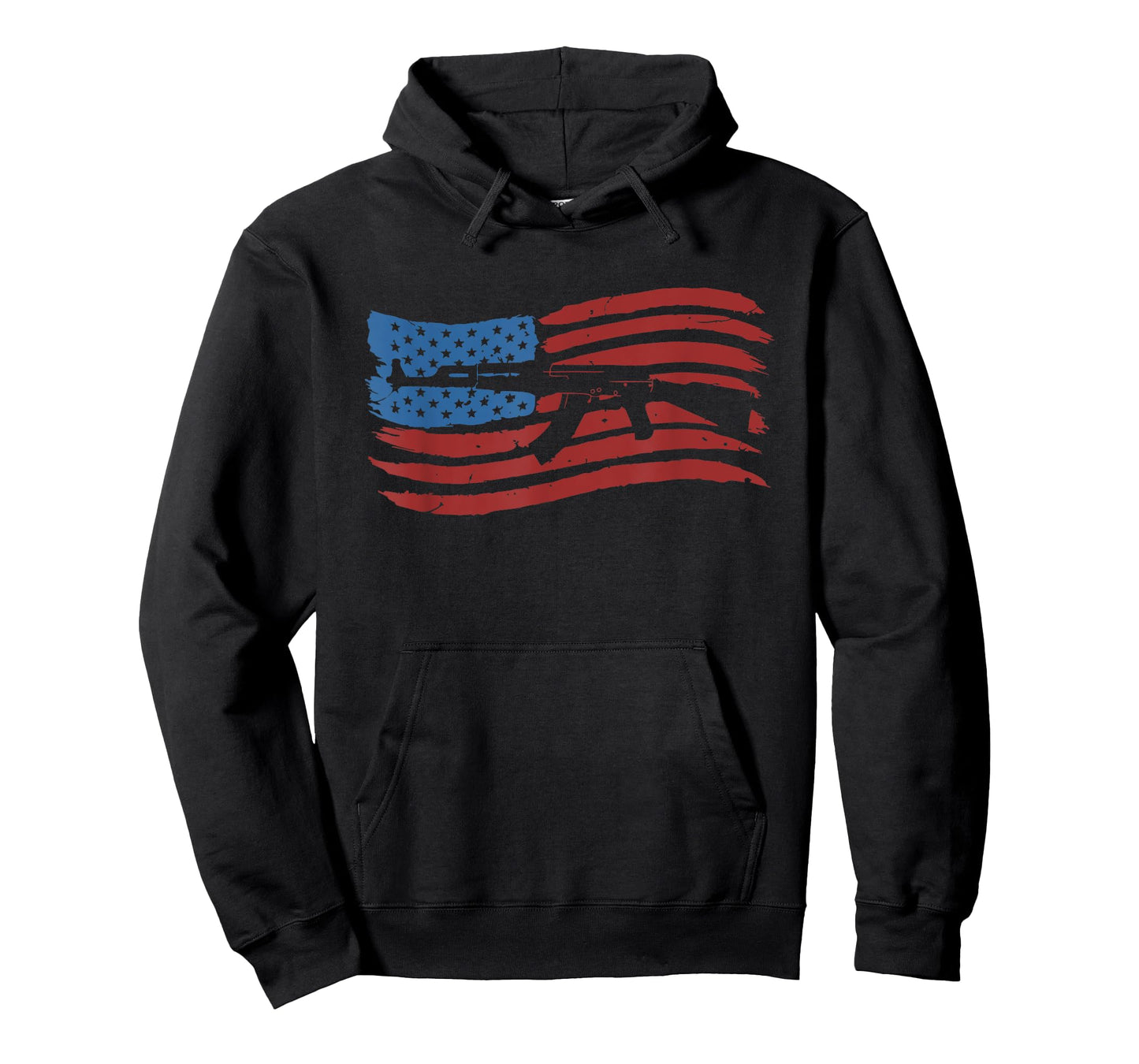 American Flag With AK-47 Graphic Guns T Shirt T-Shirt for Women Men