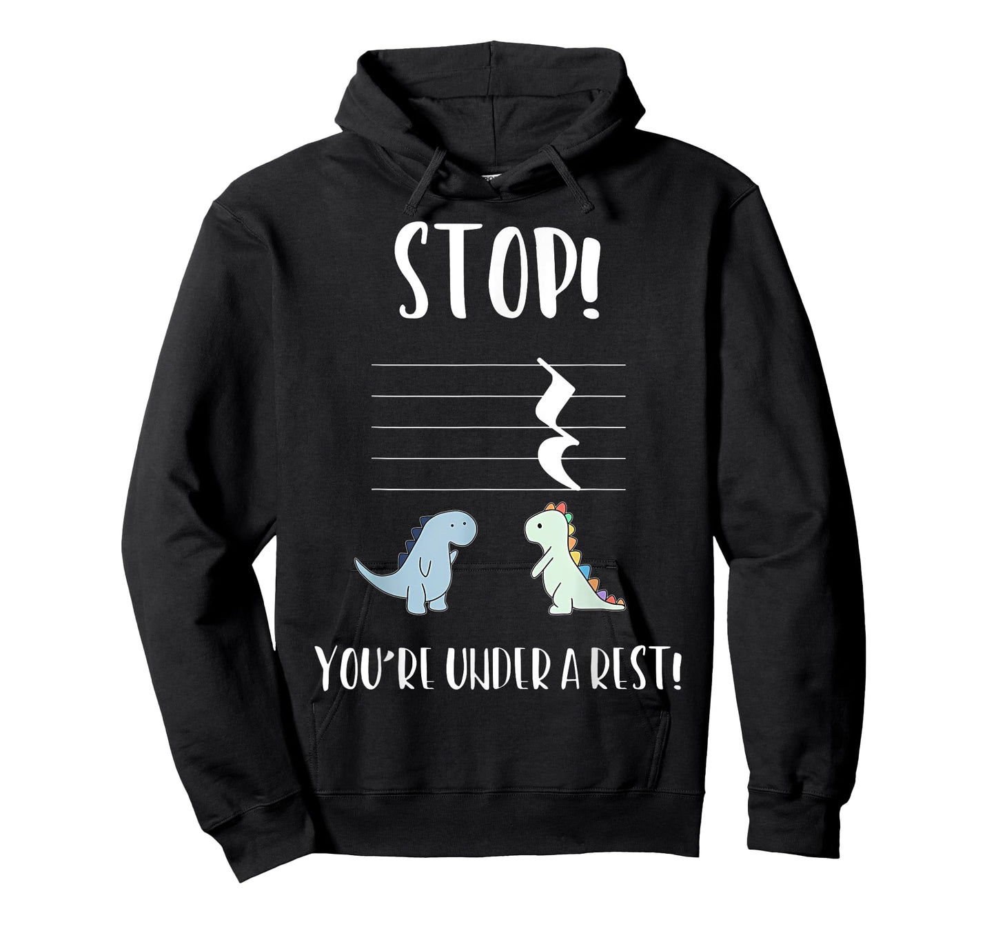 Stop You're Under a Rest Funny Music Cute Dinosaur Teacher T-Shirt for Men Women