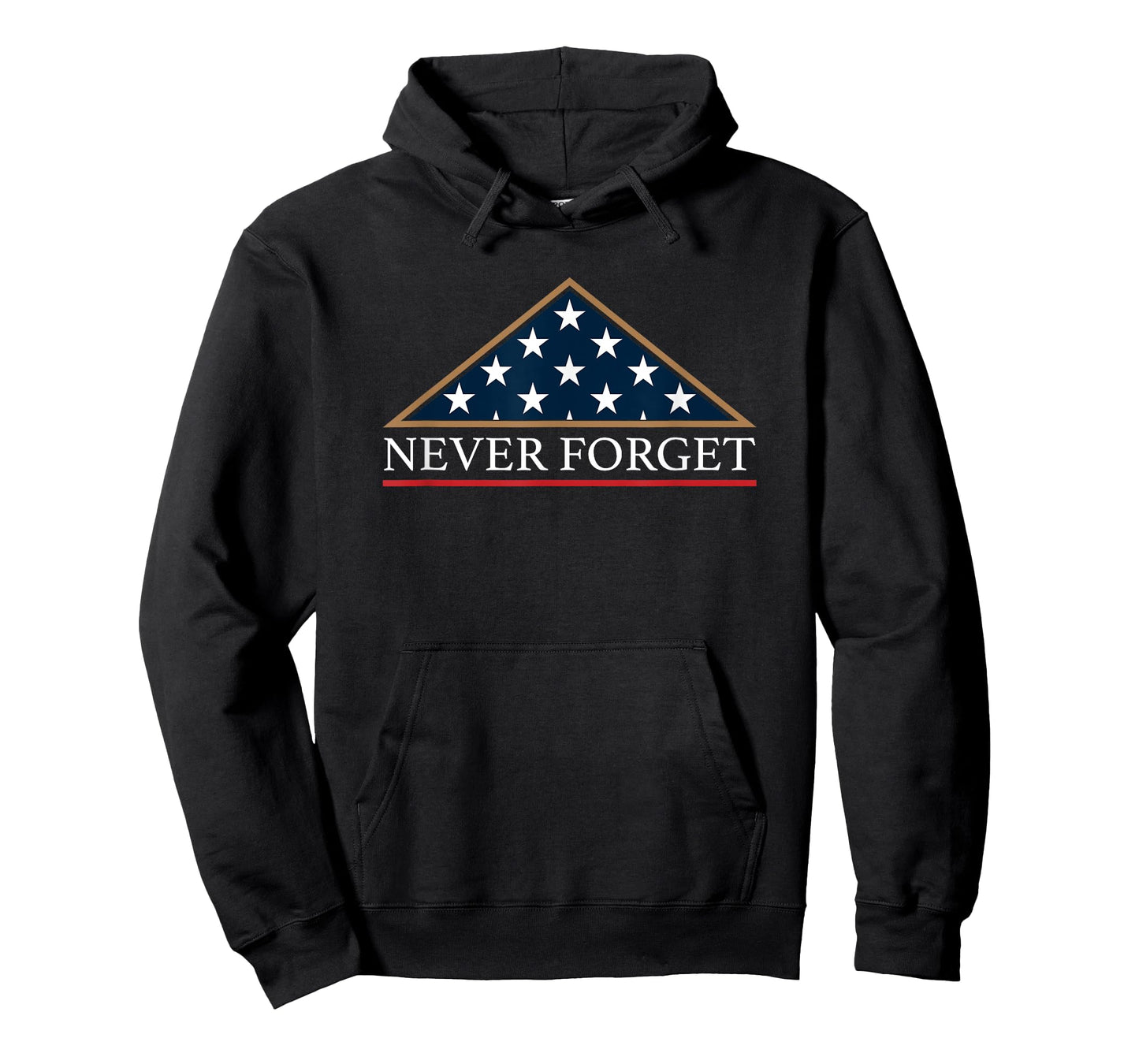 Never Forget American Folded Flag Military Memorial Design T-Shirt