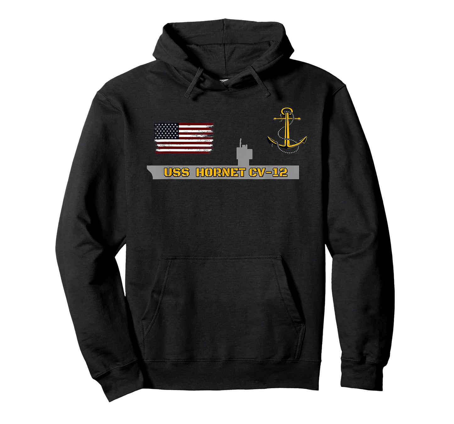 Aircraft Carrier USS Hornet CV-12 Warship Veteran Grandpa T-Shirt
