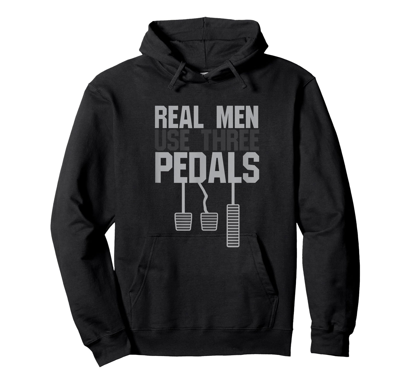 Funny Car Guy Gift - Real Men Use Three Pedals T-Shirt Small