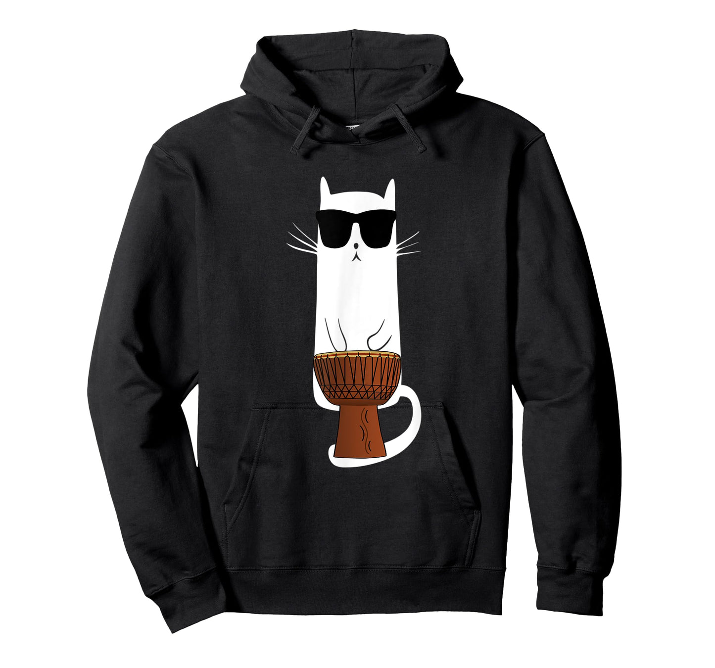 Funny Cat Wearing Sunglasses Playing Bongo's T-Shirt for Men Women Kids