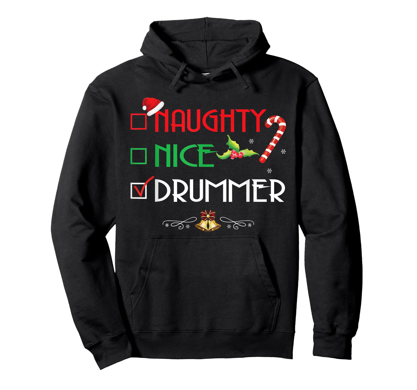 Naughty Nice Drummer Group Matching Christmas Gifts T-Shirt