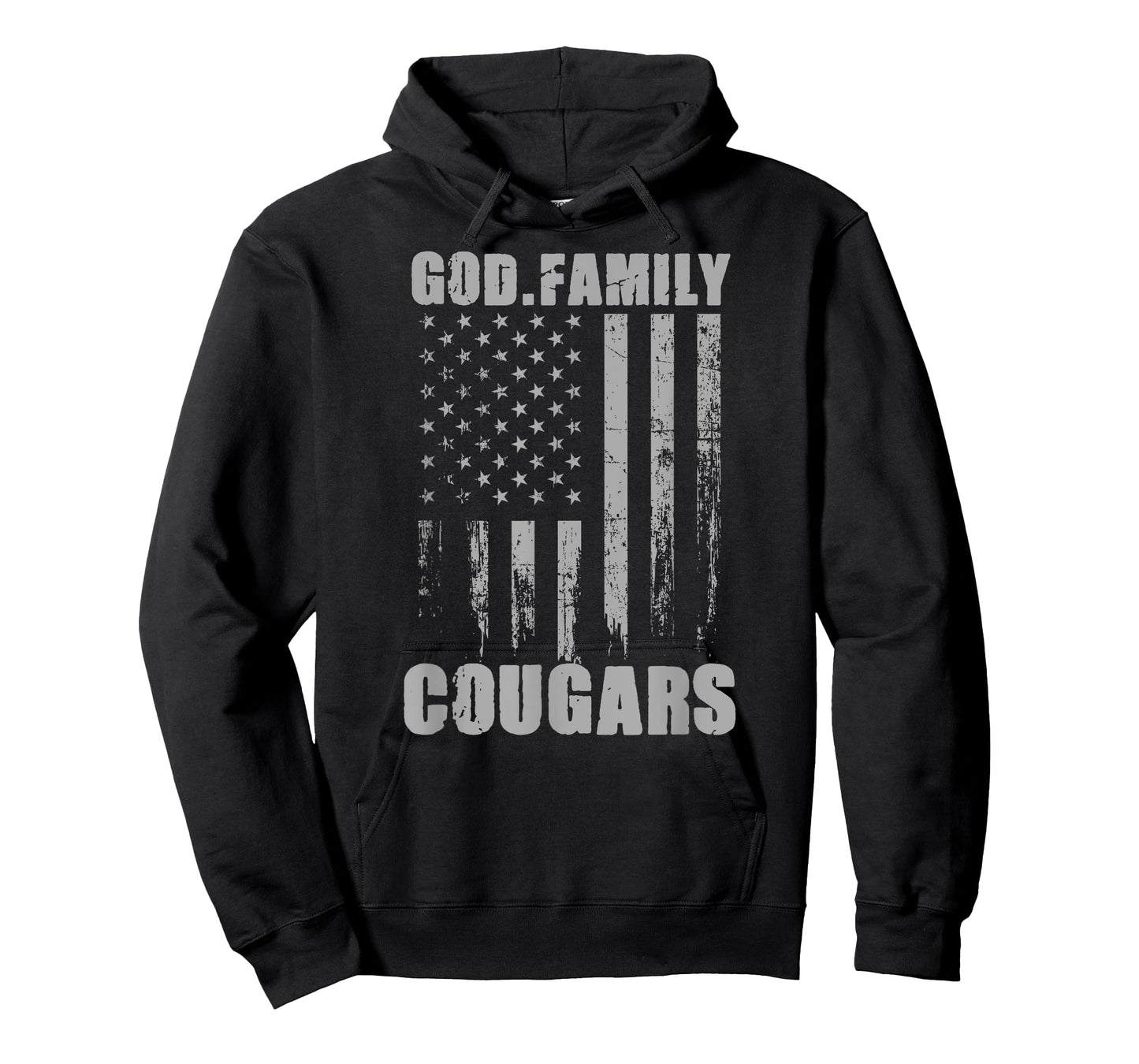 Chino Valley Cougars God. Family. Vintage USA Flag T-Shirt