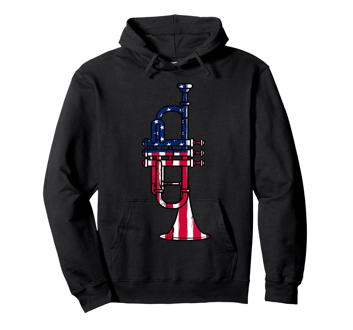 Trumpet USA Flag Funny Trumpeter Musician 4th Of July Outfit T-Shirt