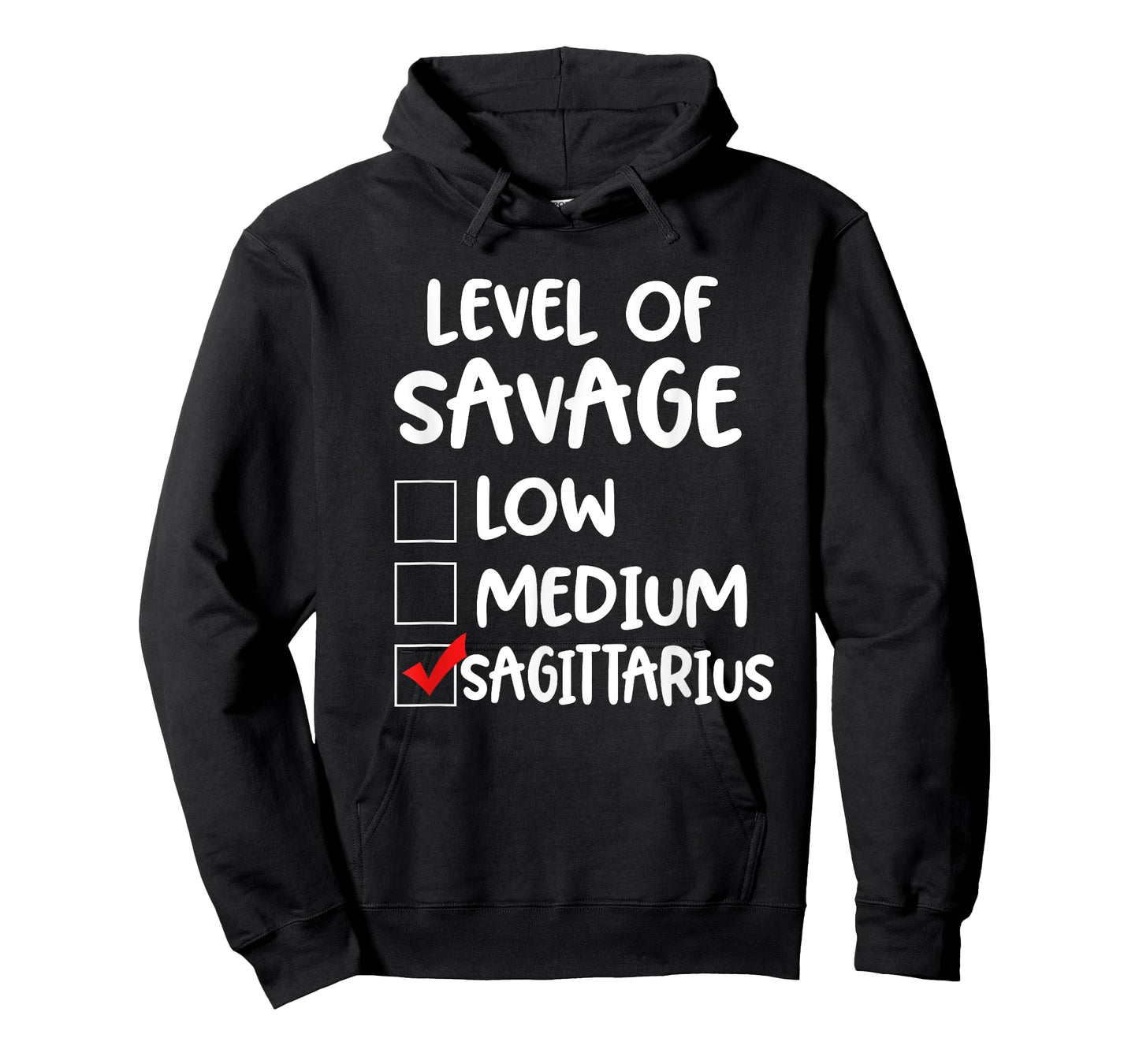 Funny Sagittarius Level of Savage Zodiac Birthday Pun Gift T-Shirt