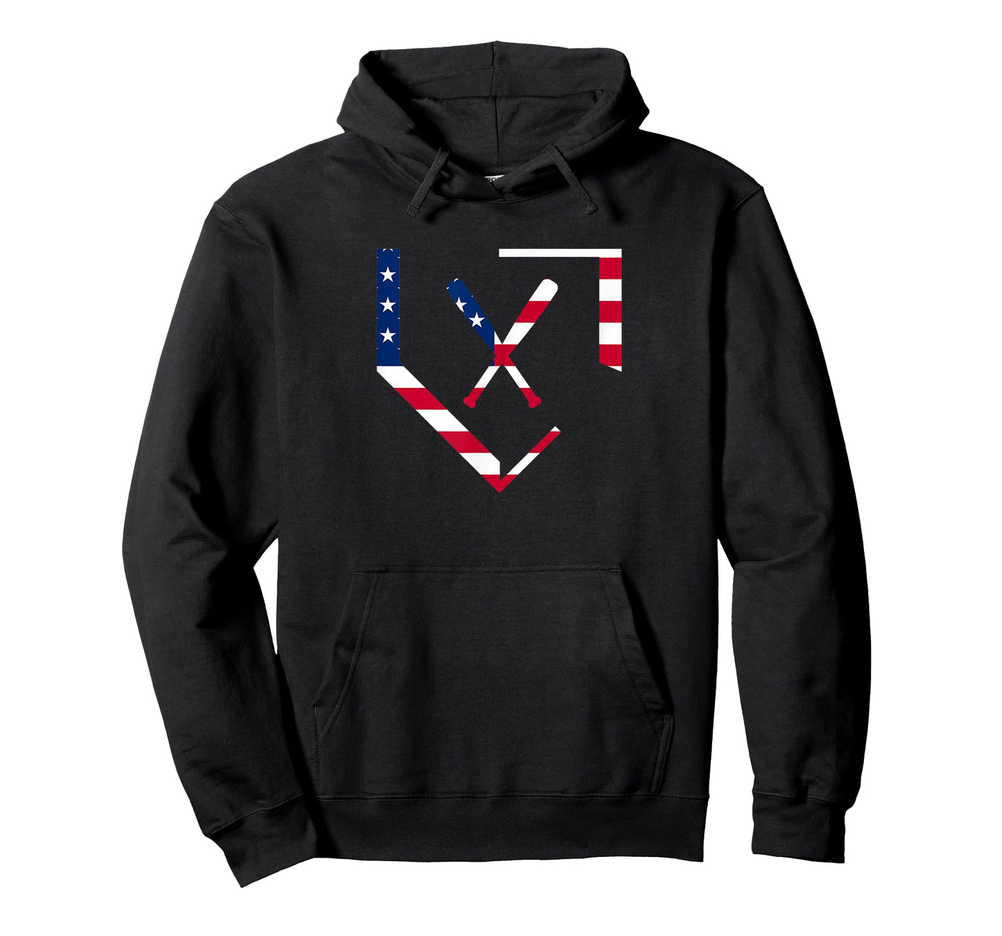 Stars and Stripes Home Plate Baseball Bats American Flag USA T-Shirt