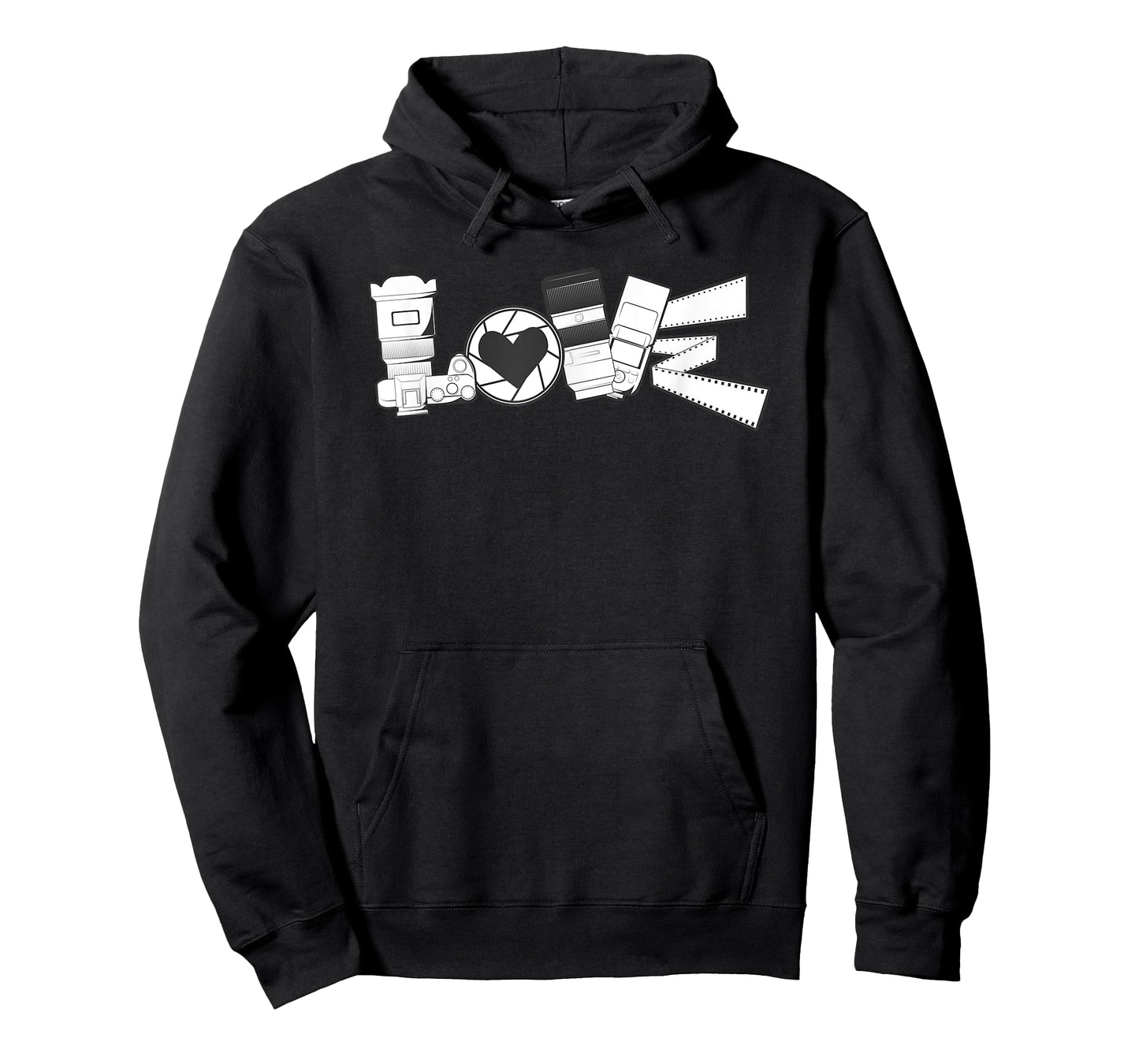 Love Photography Spelled With Mirrorless Dslr Camera Flash T-Shirt