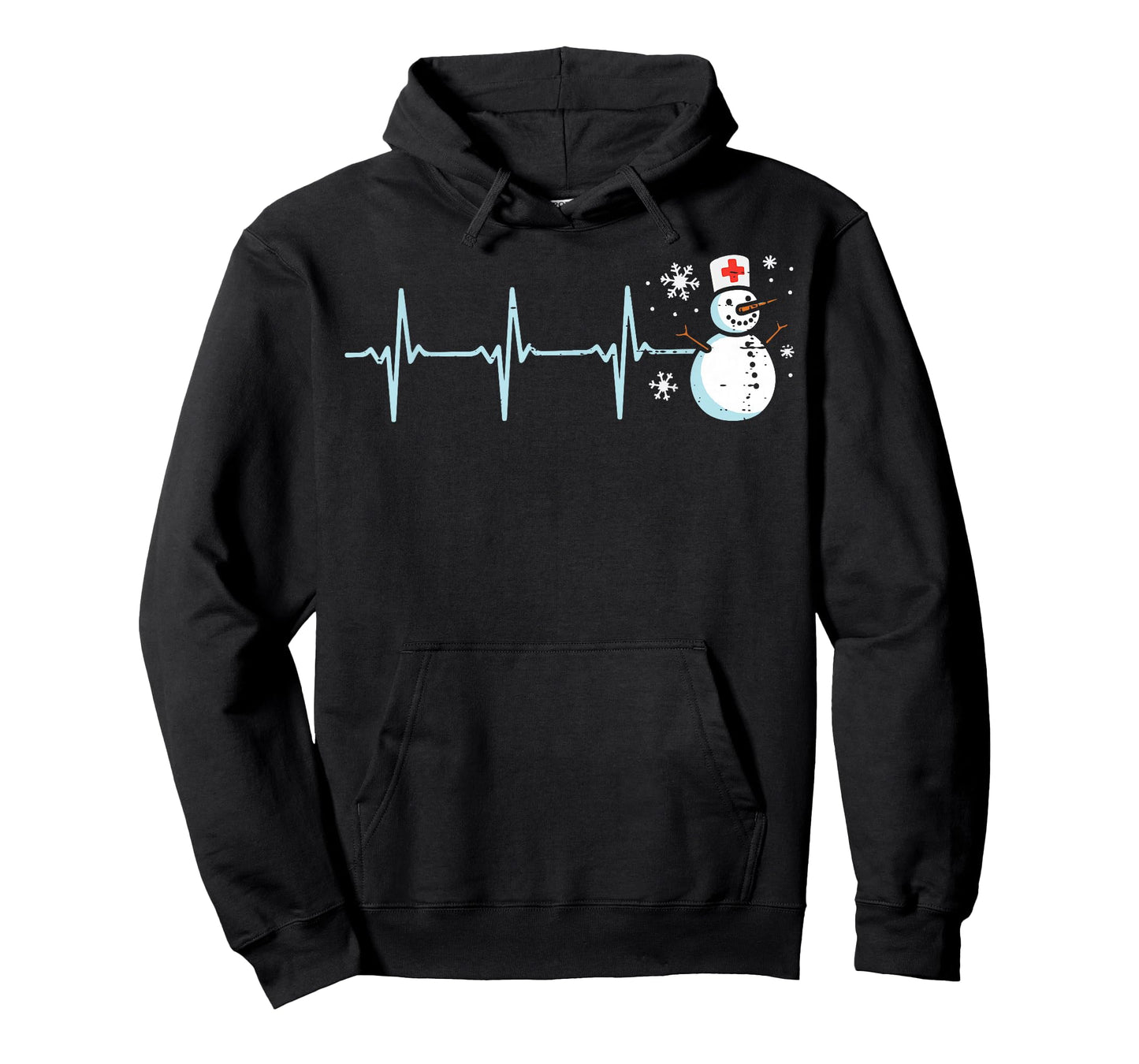 Christmas Heartbeat Snowman Nurse Xmas Scrub Top Women Men T-Shirt