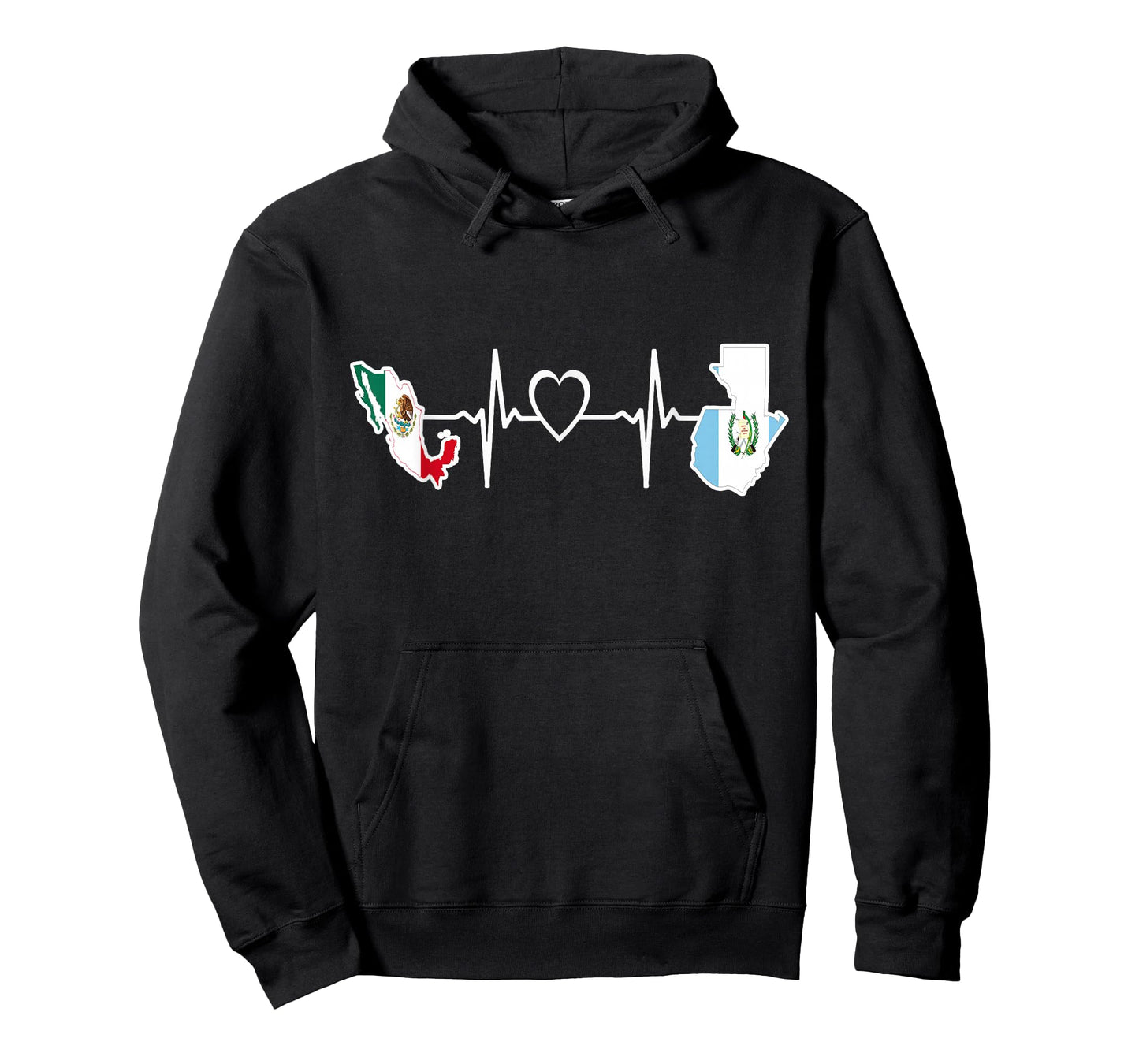 Mexican Guatemalan Flag Shirt Guatemala Mexico Heartbeat T-Shirt