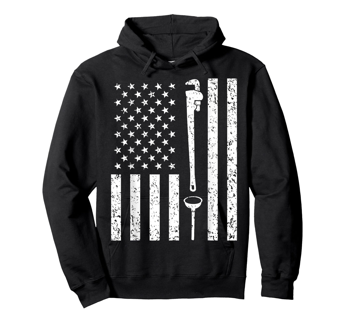 American Flag Plumber Vintage Plumbing Worker Men Funny Gift T-Shirt