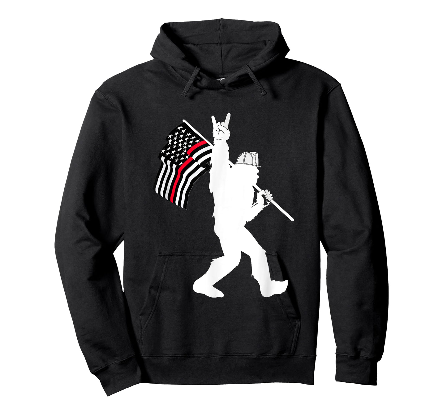 Bigfoot Firefighter Thin Red Line Flag for Dad and Mom T-Shirt