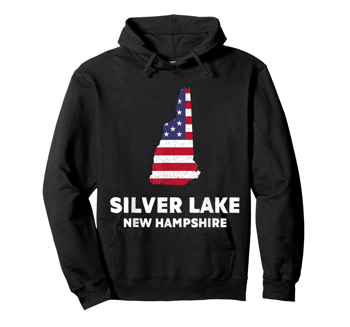 Distressed Patriotic USA Flag Silver Lake, New Hampshire T-Shirt for Women Men
