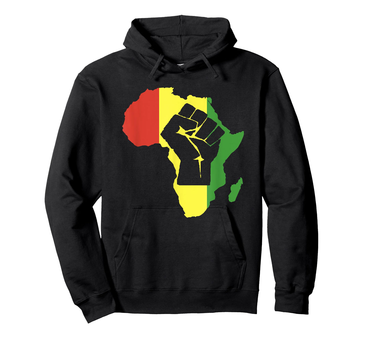 Africa Black Fist Africa Map T-Shirt