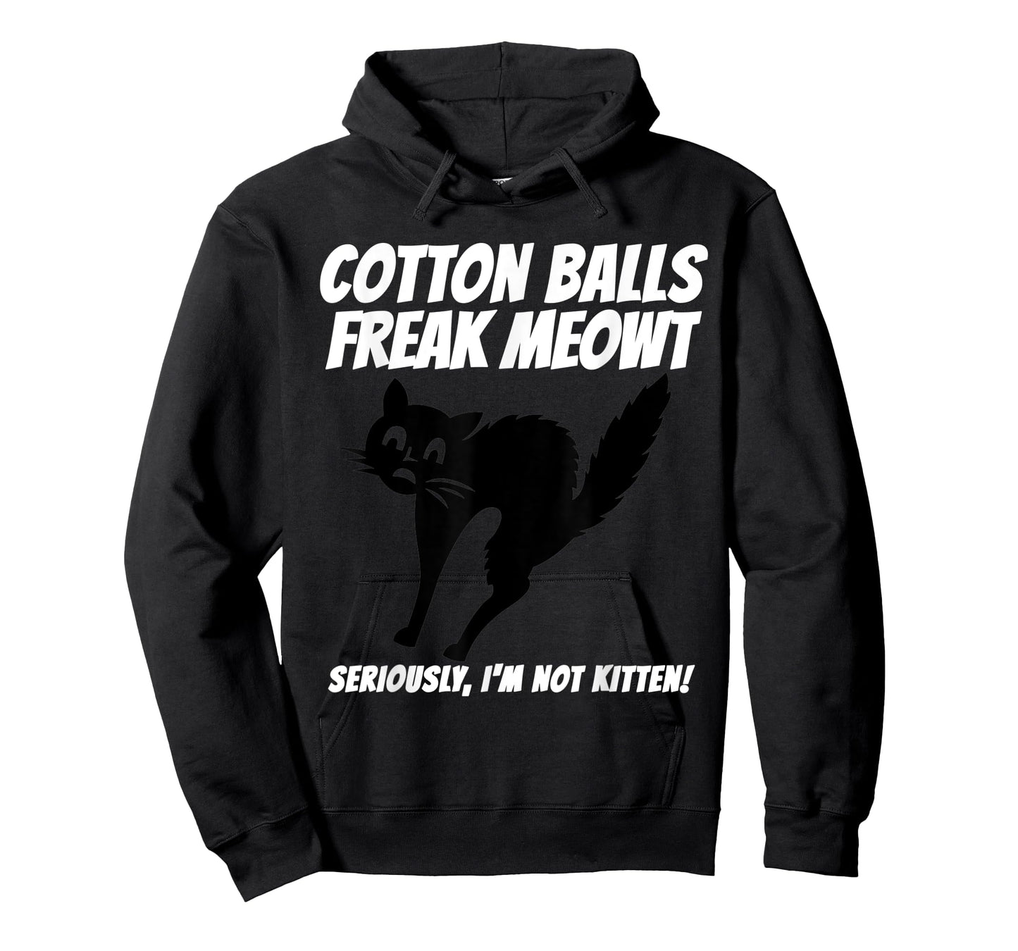Funny Black Cat Pun Freak Meowt Quote Cotton Balls Phobia T-Shirt