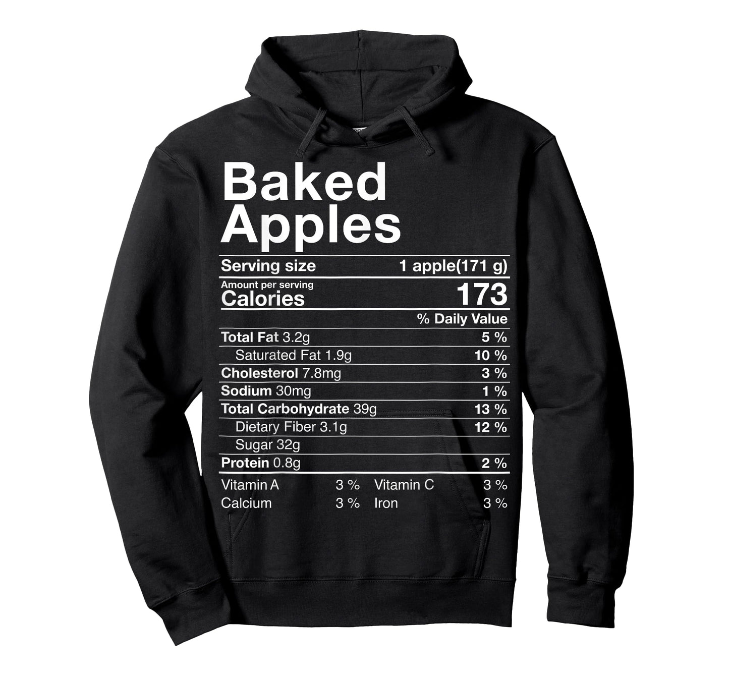 Baked Apples Nutrition Facts Thanksgiving Gifts Turkey Day T-Shirt