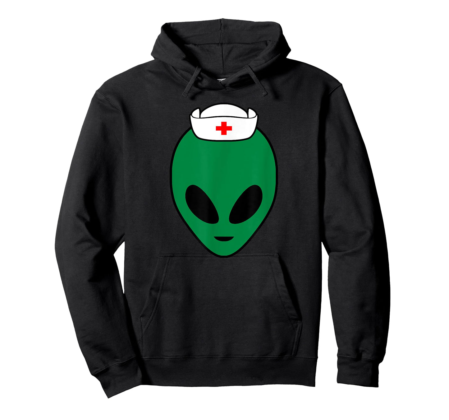 Cool Green Alien Head With Nurse's Hat Funny - Nurse Alien T-Shirt