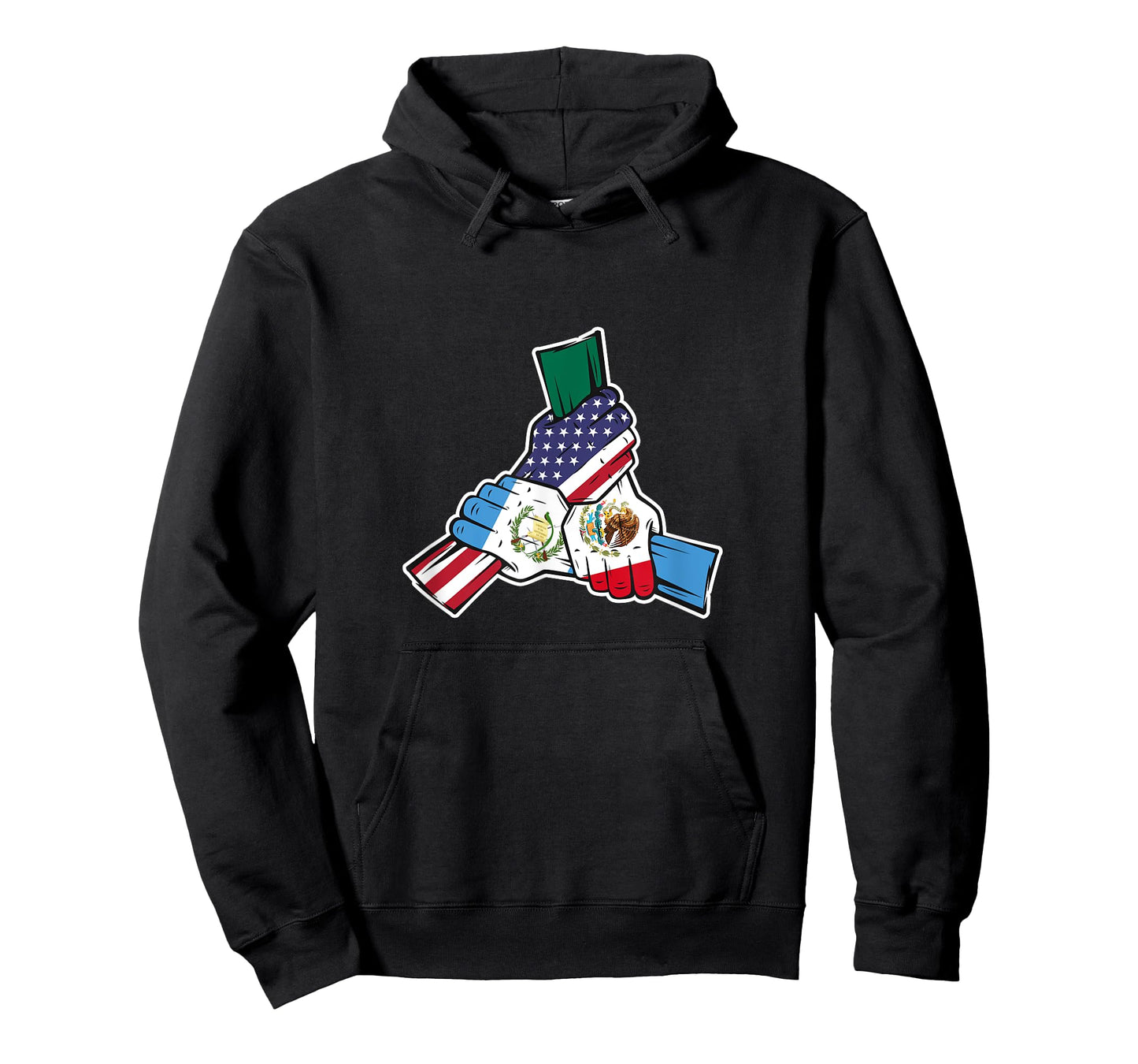 Holding Hands. Mexico, Guatemala Roots and USA Flag T-Shirt
