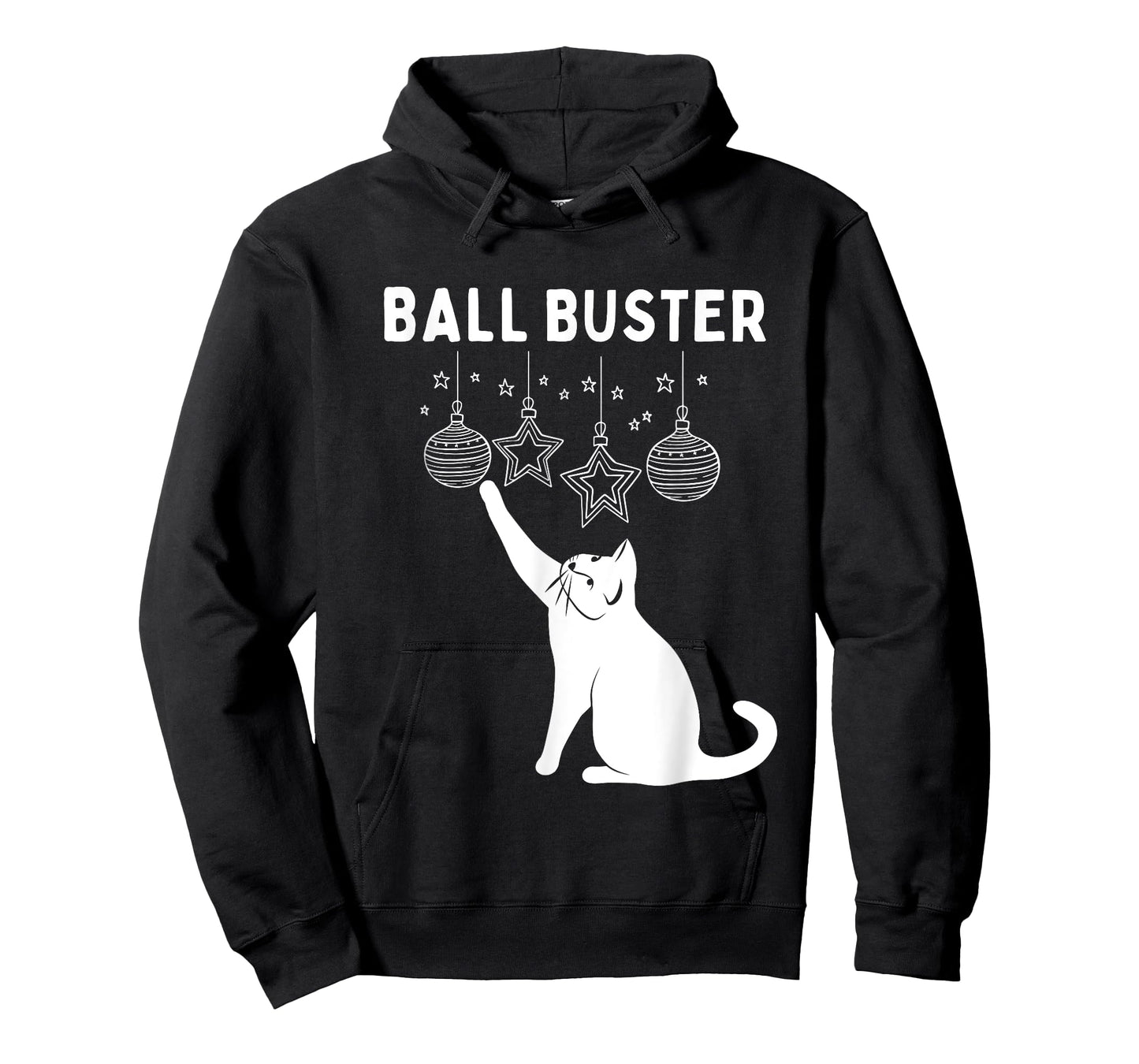 Christmas Cat BALL BUSTER Xmas Ornaments Funny Holiday T-Shirt