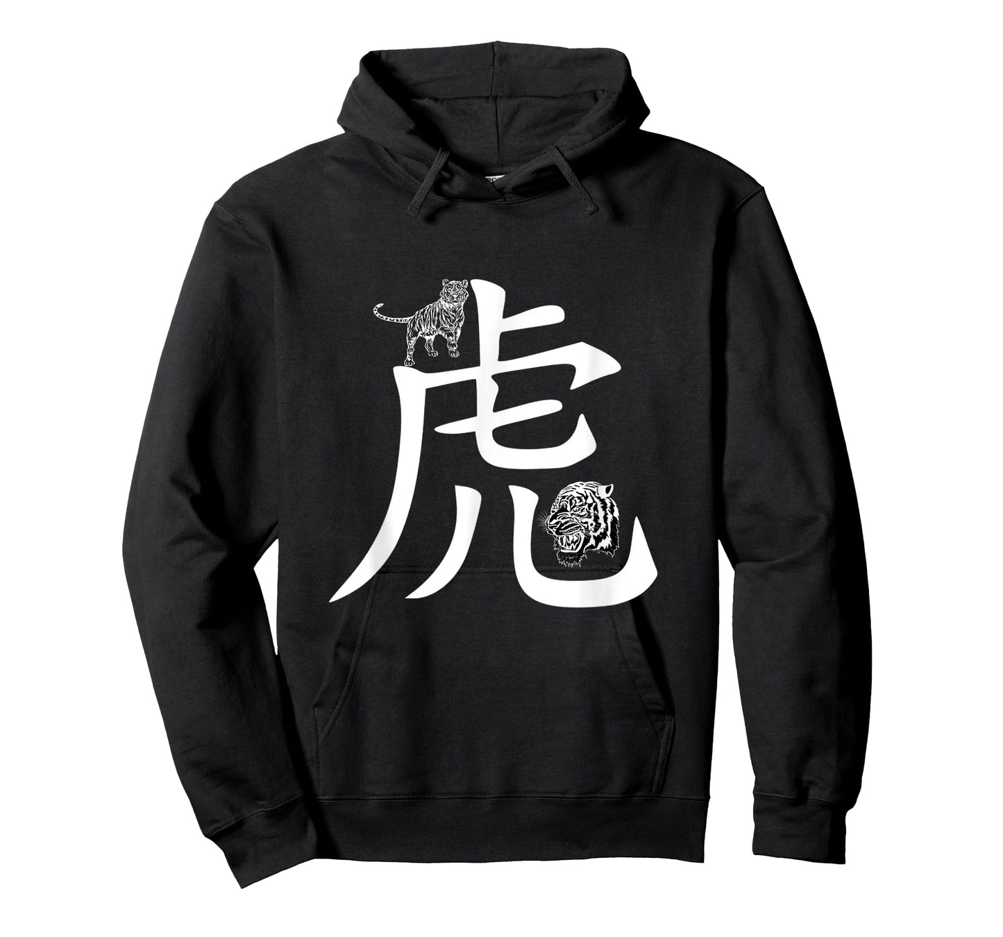 Chinese Zodiac Animals Unisex-Adults Black Tiger Modern Casual T-Shirt
