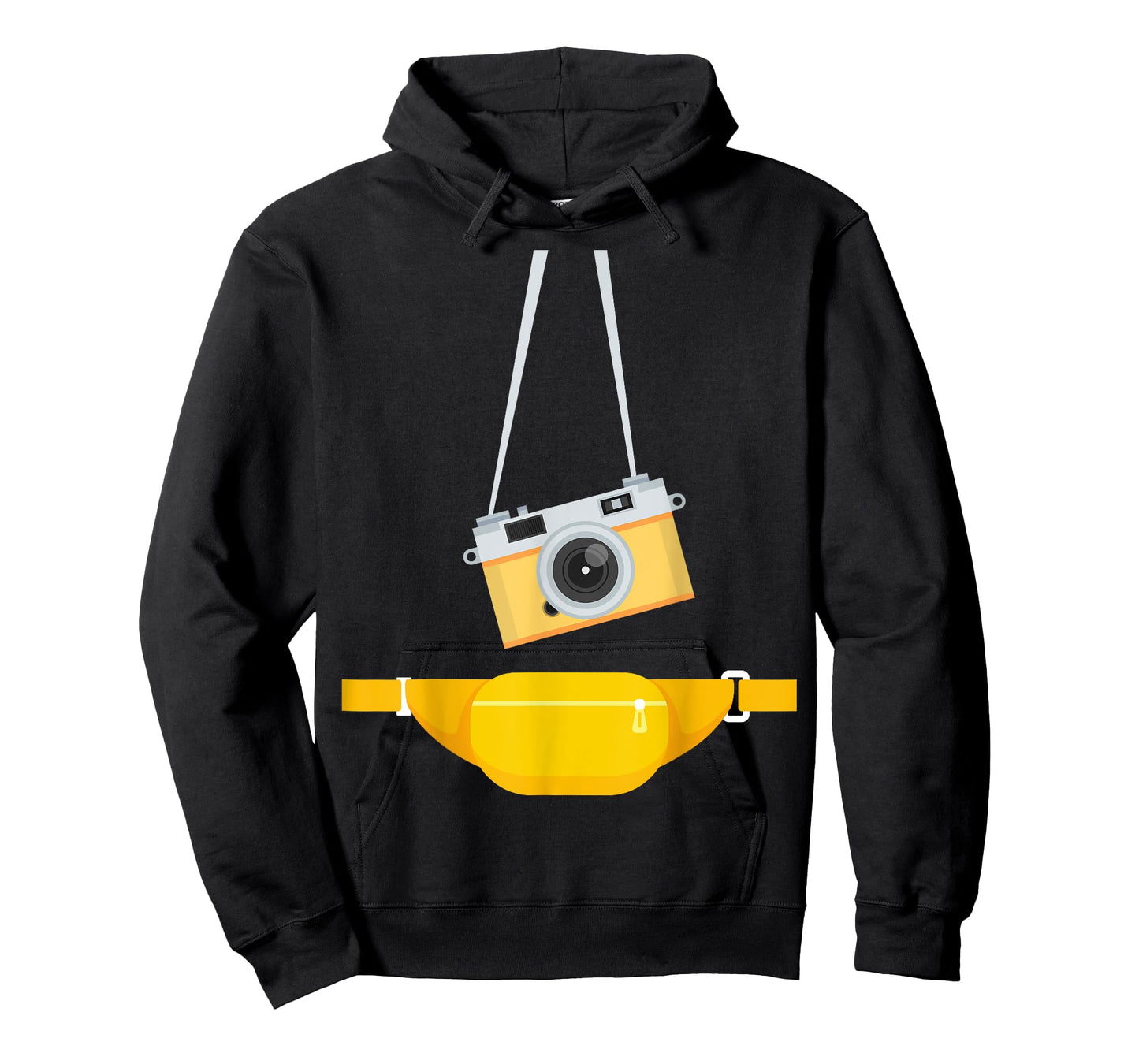 Fake Tourist Photographer Strap Hanging Camera & Bum Bag T-Shirt