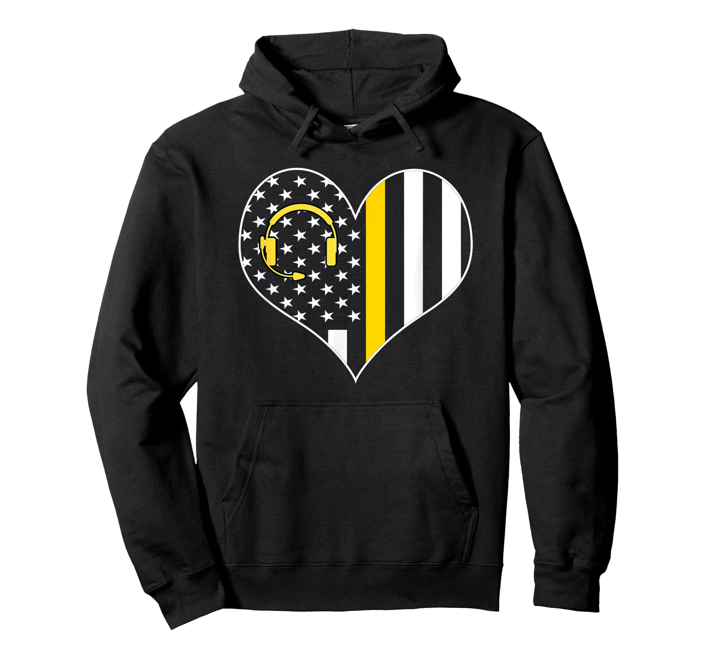 911 Dispatcher Gold Line USA Flag Emergency Dispatchers Gift T-Shirt