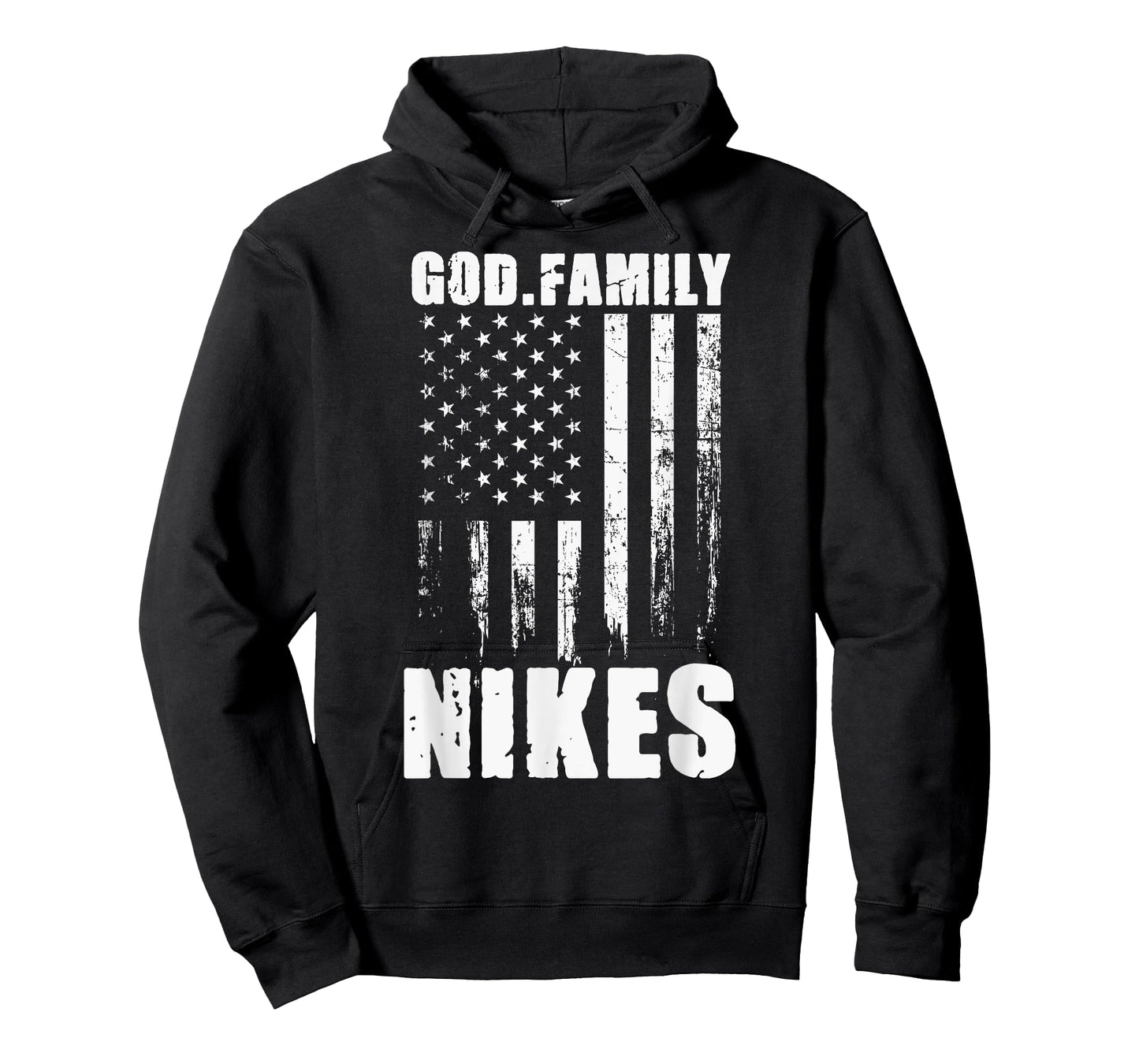 Notre Dame Nikes God. Family. Vintage USA Flag T-Shirt