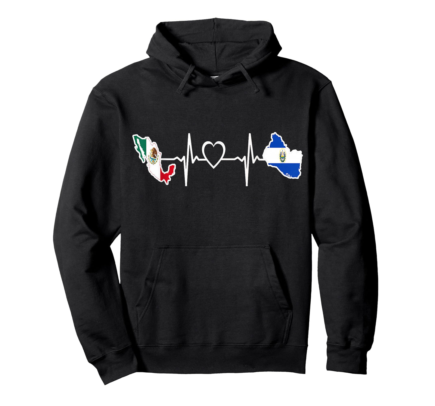 Mexican Salvadorian Flag - Mexico El Salvador Heartbeat T-Shirt