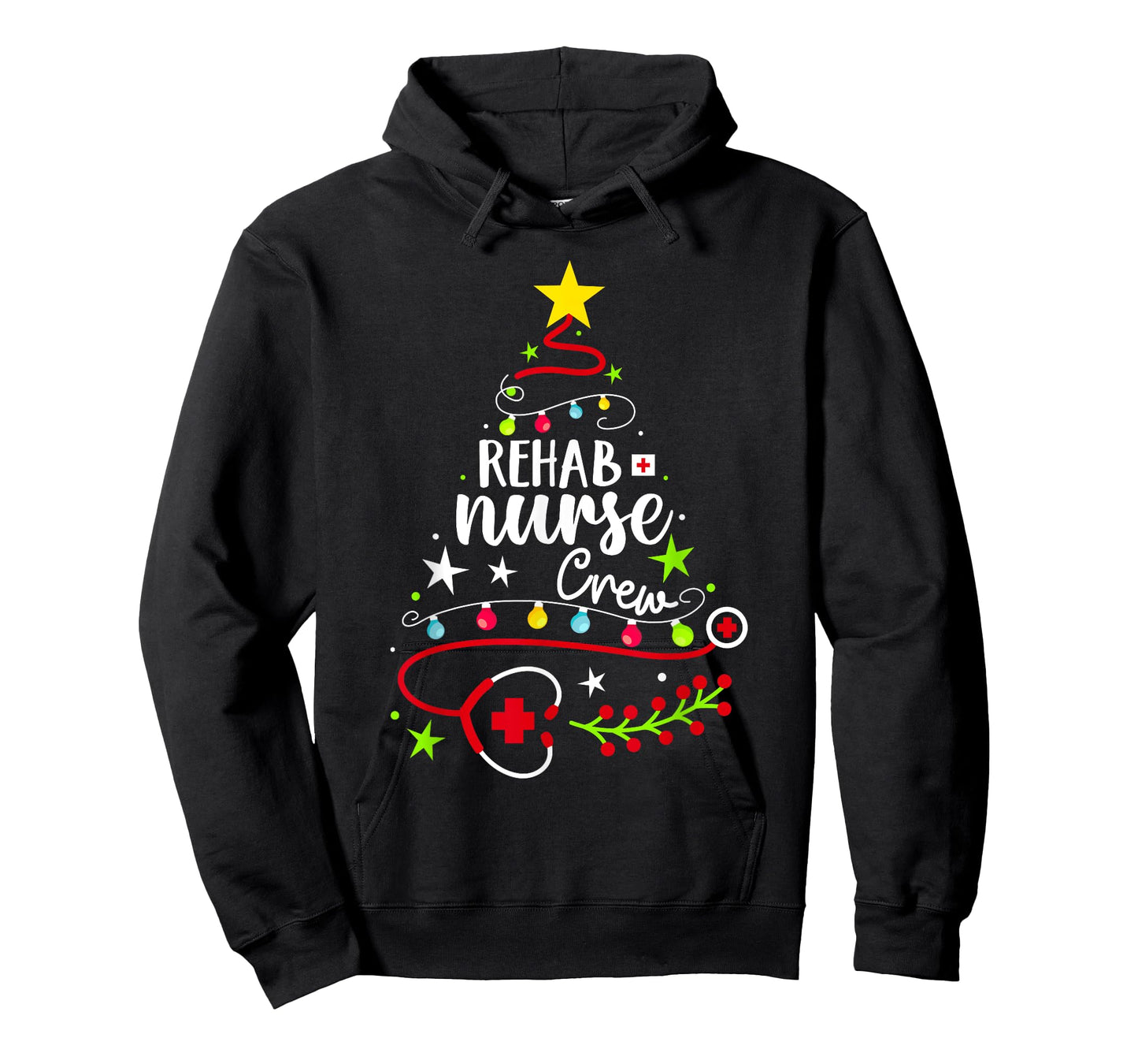 Christmas Nurse Cute Xmas Stethoscope Tree Rehab Nurse Crew T-Shirt