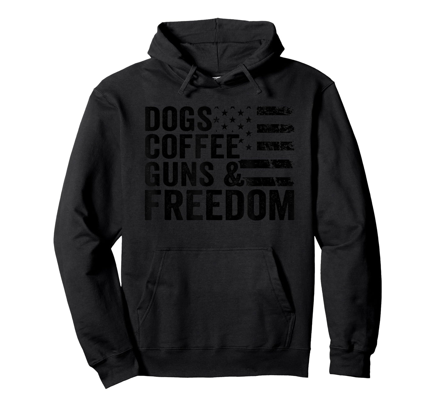 Dogs Coffee Guns & Freedom - Pro Guns USA Flag Funny Gun T-Shirt