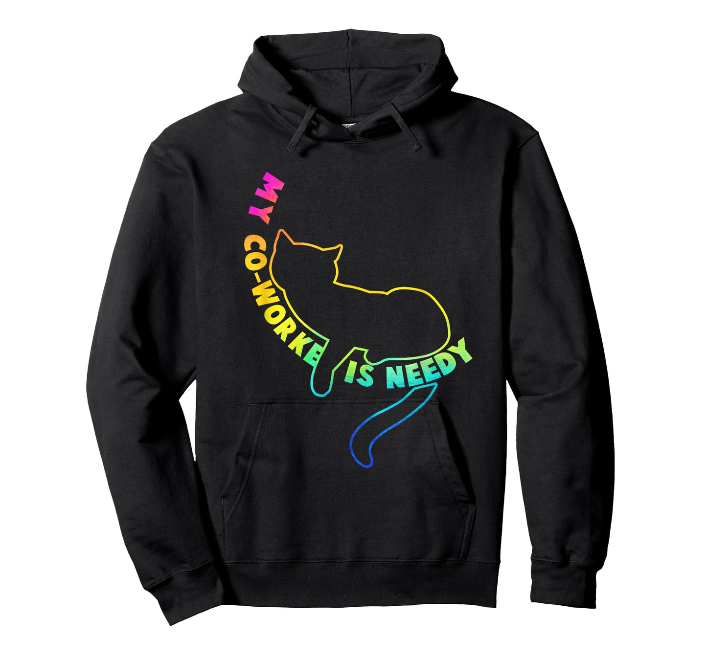 My Co-Worker is Needy Funny Work from Home Cat Rainbow T-Shirt for Men Women