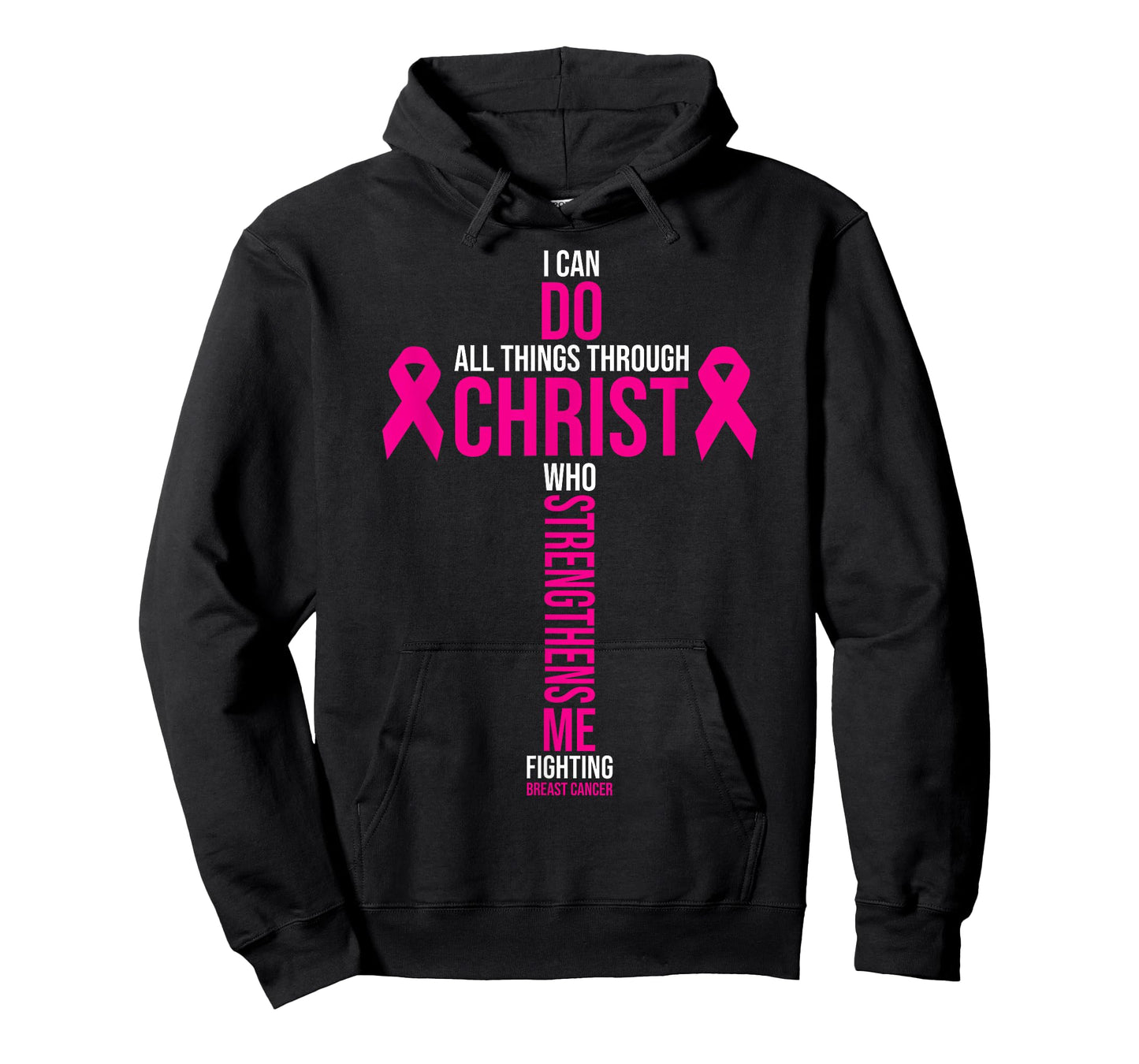 Christian Cross Pink Ribbon Inspirational Breast Cancer Gift T-Shirt