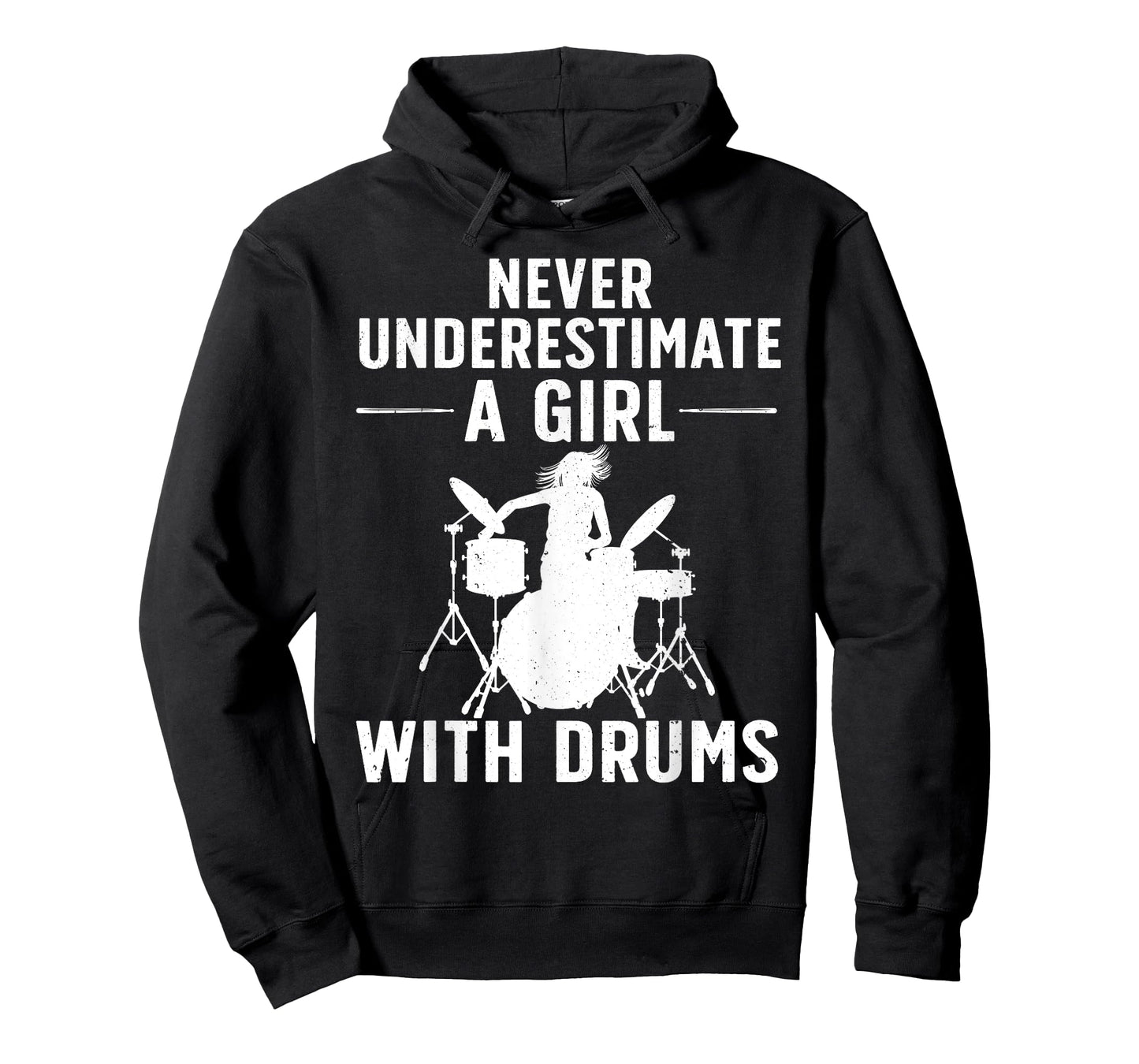 Funny Drummer Design For Women Girls Kids Drums Player Lover T-Shirt