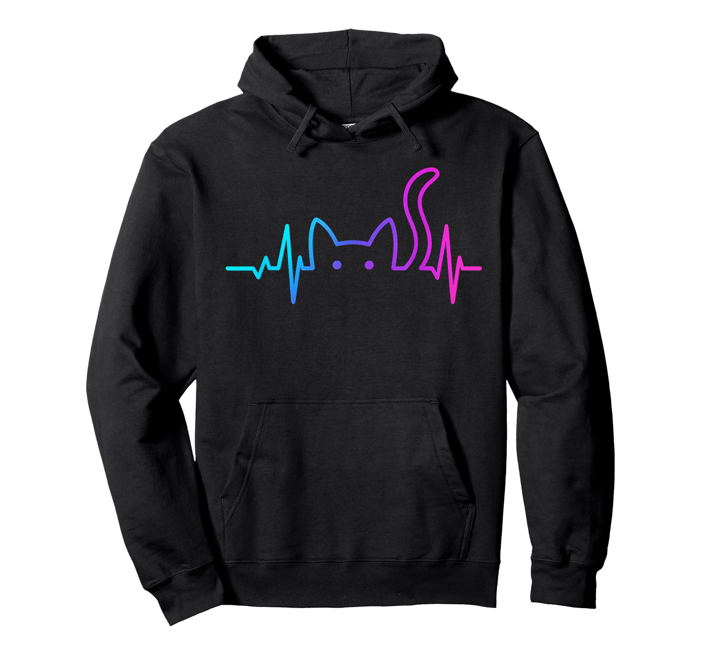 Heartbeat cat Lover Animal Silhouette Cute T-Shirt