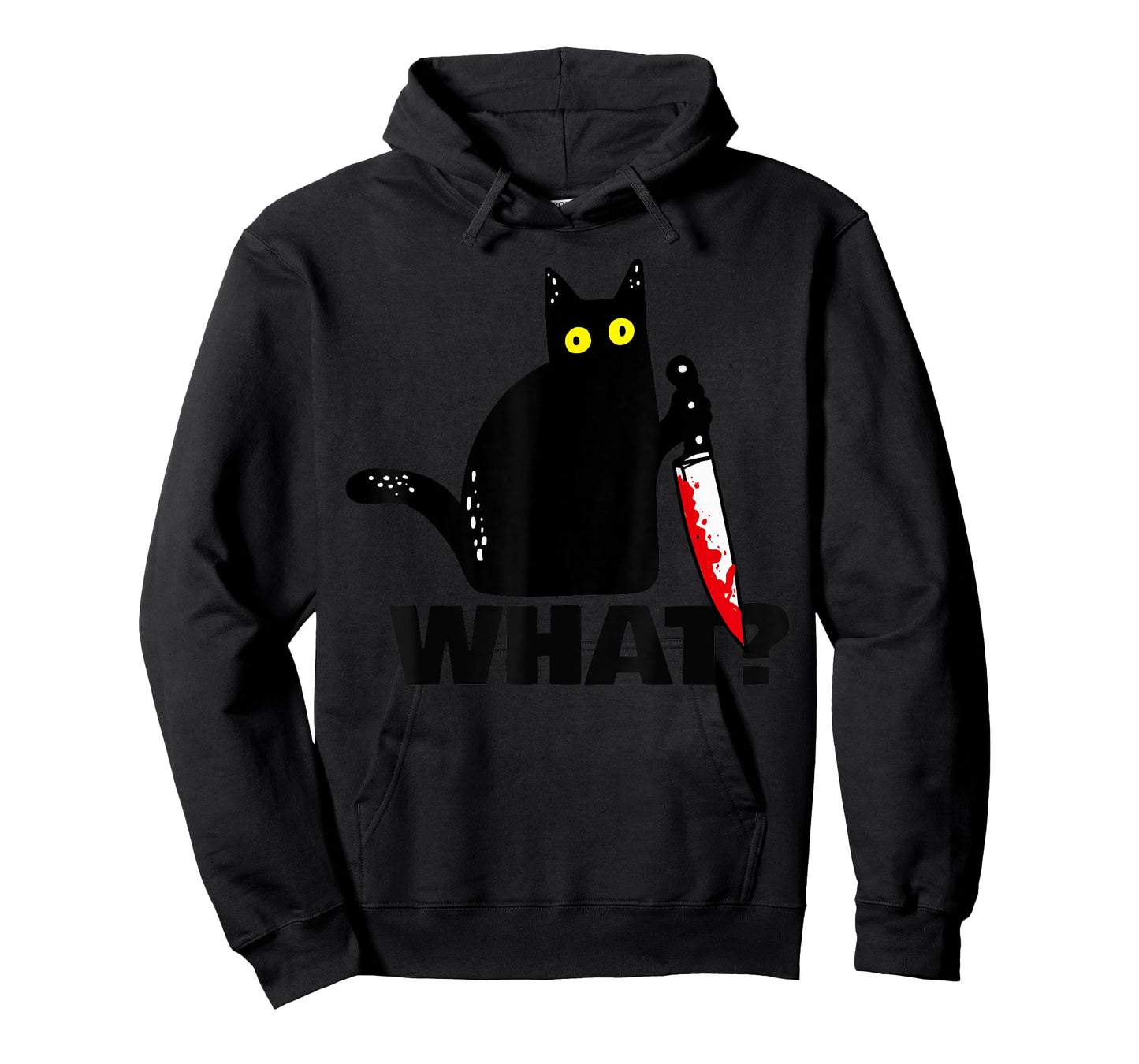 Cat What? funny Murderous Cat with knife Halloween T-Shirt for Men Women