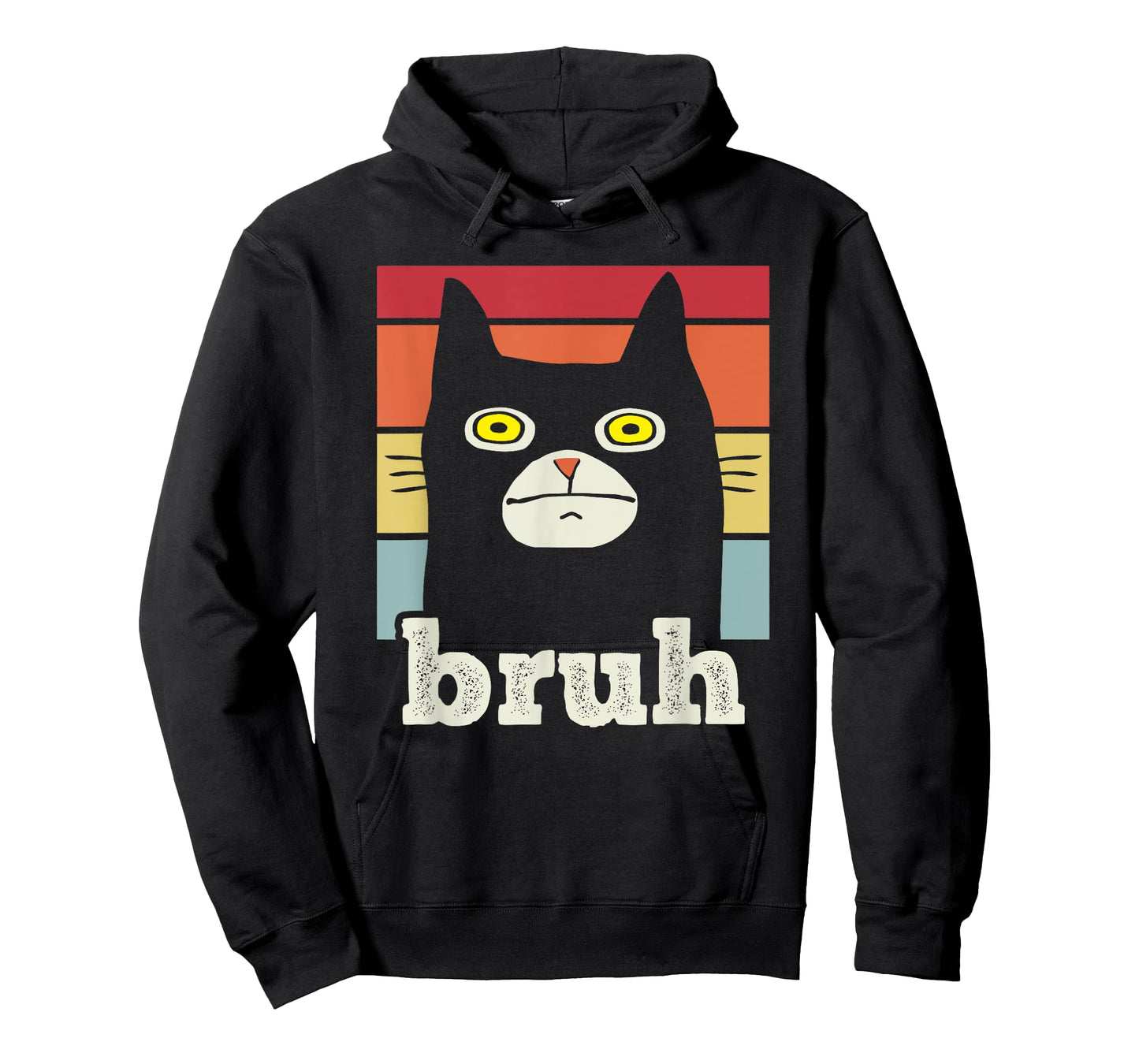 Funny Meme Saying Bruh with Cat Greetings Teens Boys Men T-Shirt