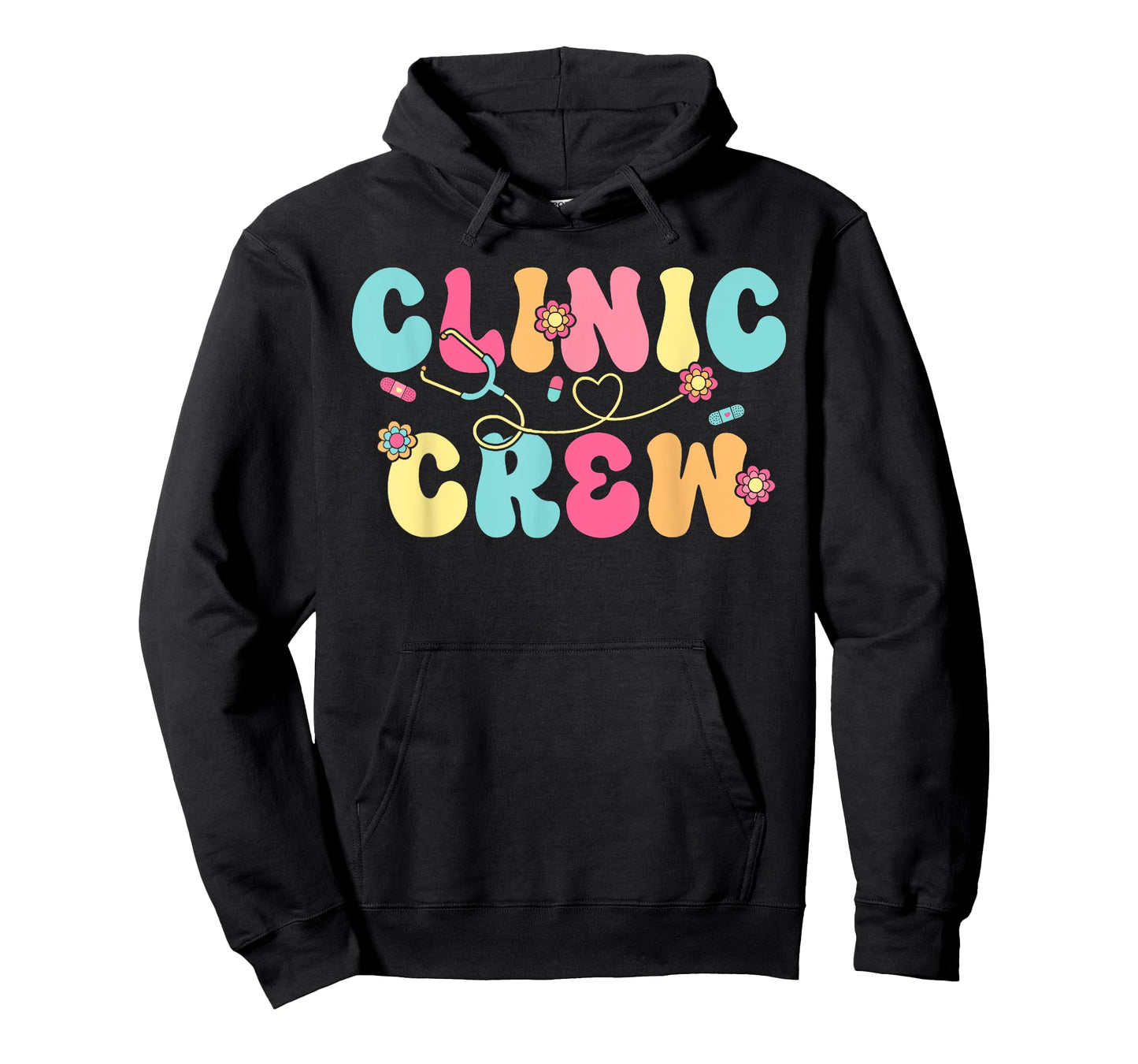 Clinic Crew For School Nurse Groovy (On Back) T-Shirt