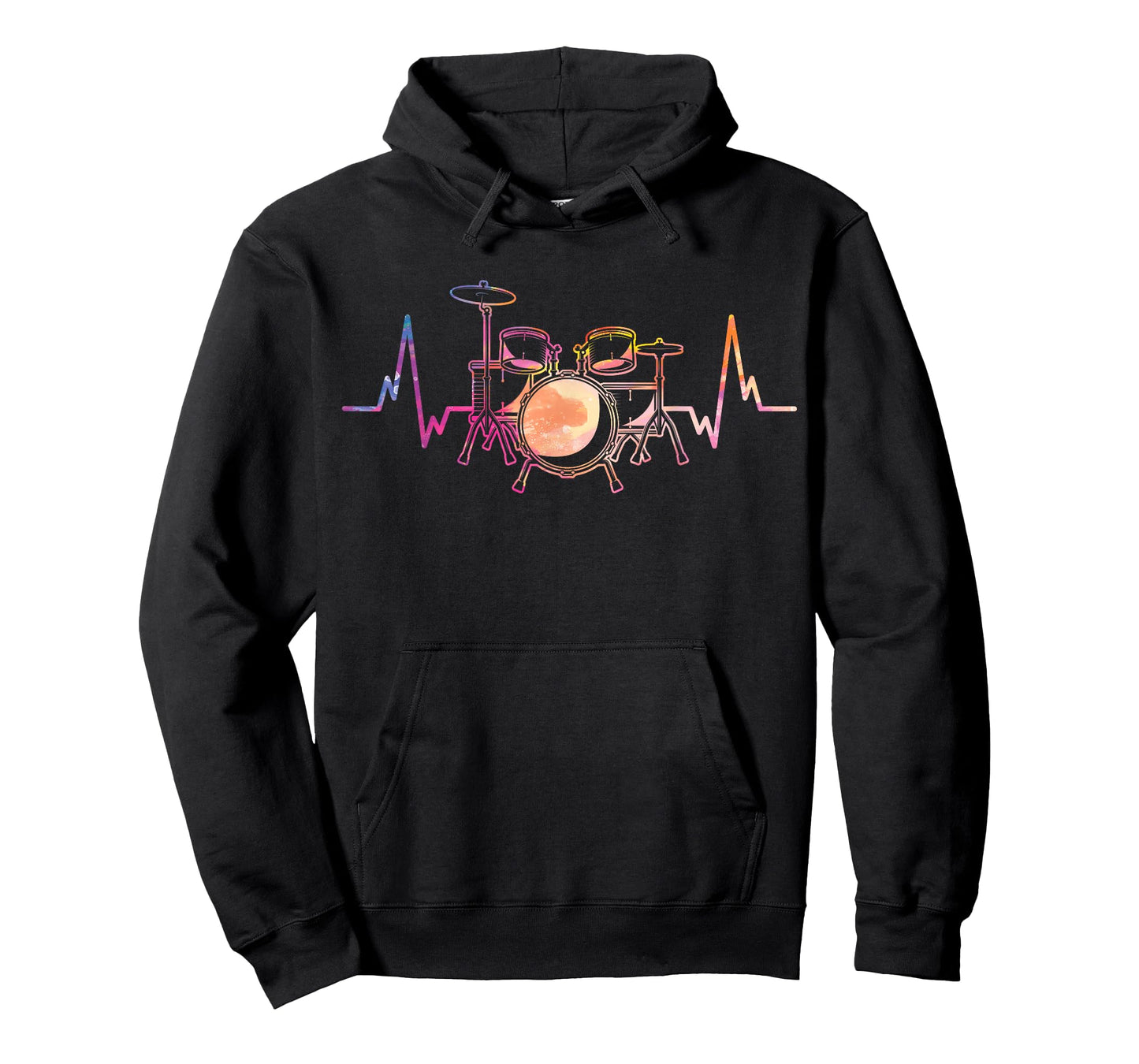 Retro Heartbeat Drummer Drums Drumming Drum Set T-Shirt