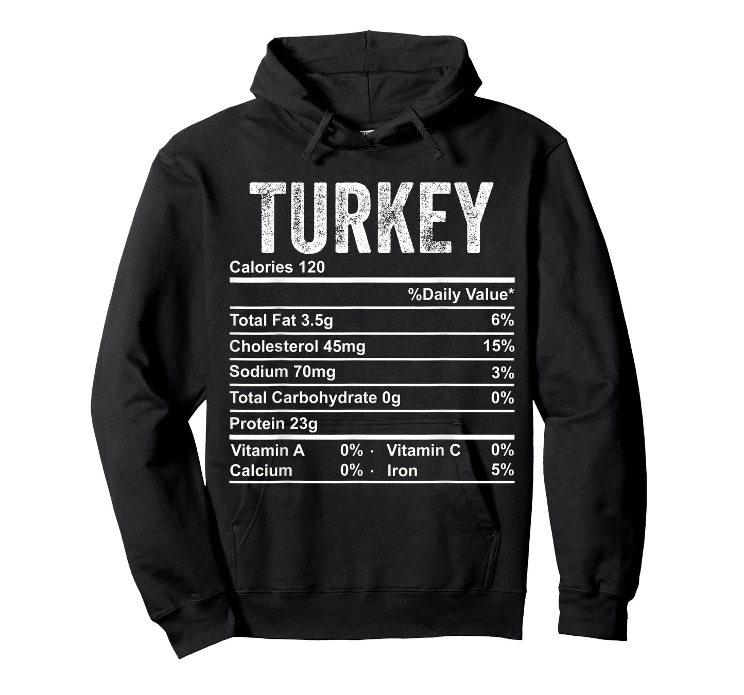 Turkey Nutrition Facts Thanksgiving Food Funny Gravy Turkey T-Shirt