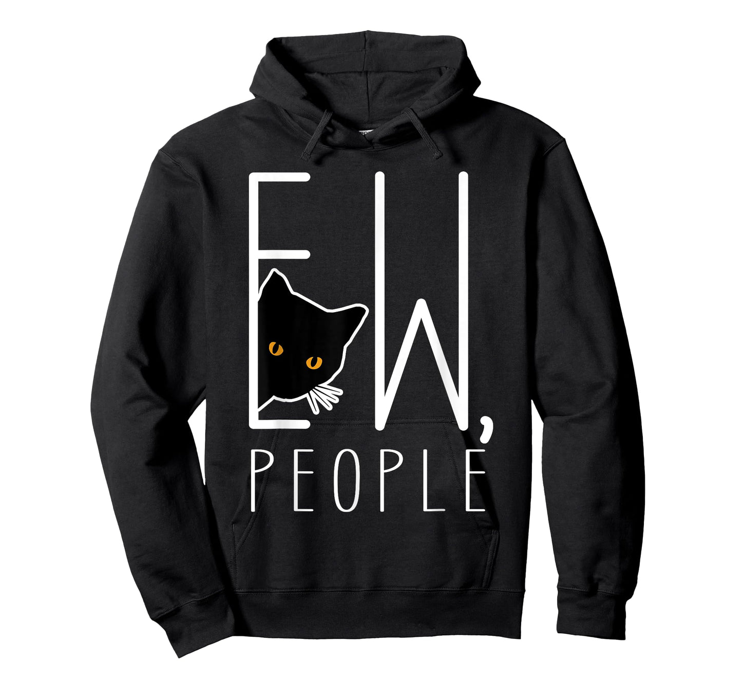 Funny Ew People Black Cat Introvert Anti-social Mens Womens T-Shirt