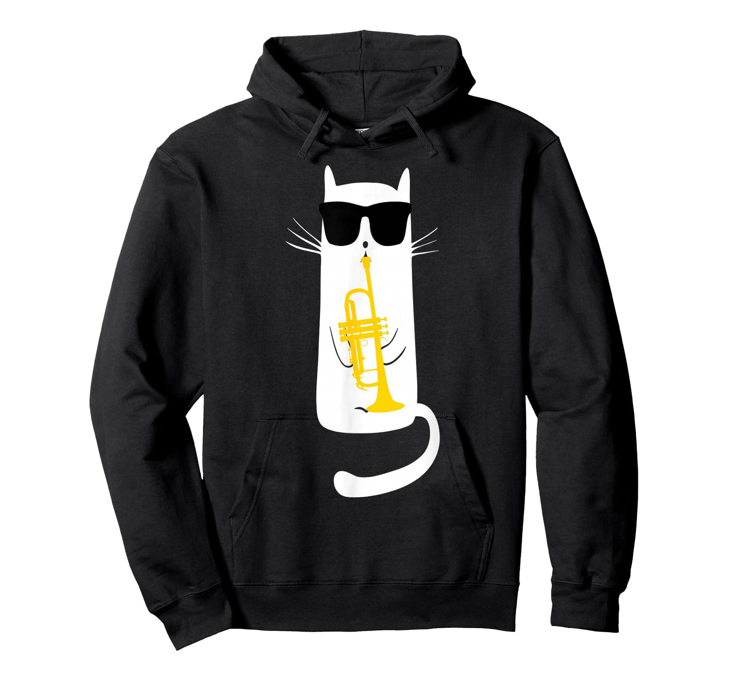 Funny Cat Wearing Sunglasses Playing Trumpet T-Shirt