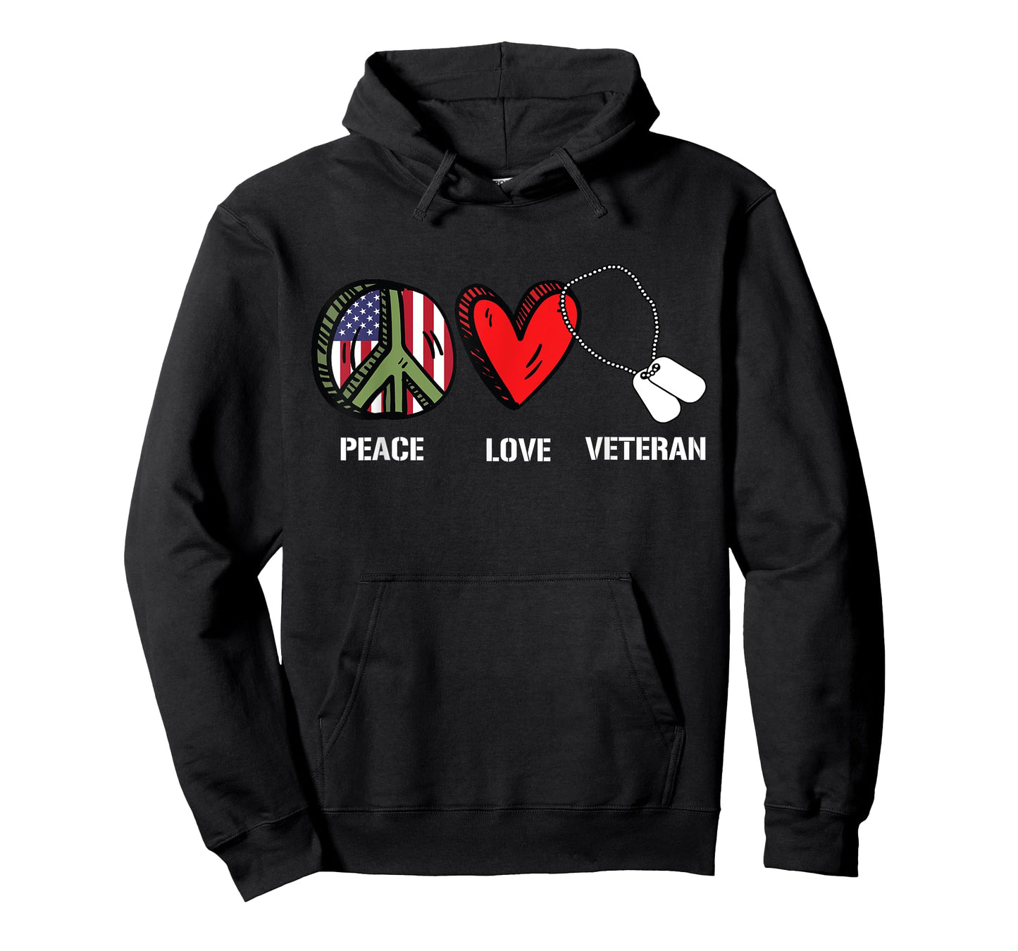 Peace Love Veterans Day American Flag Military Army Soldier T-Shirt