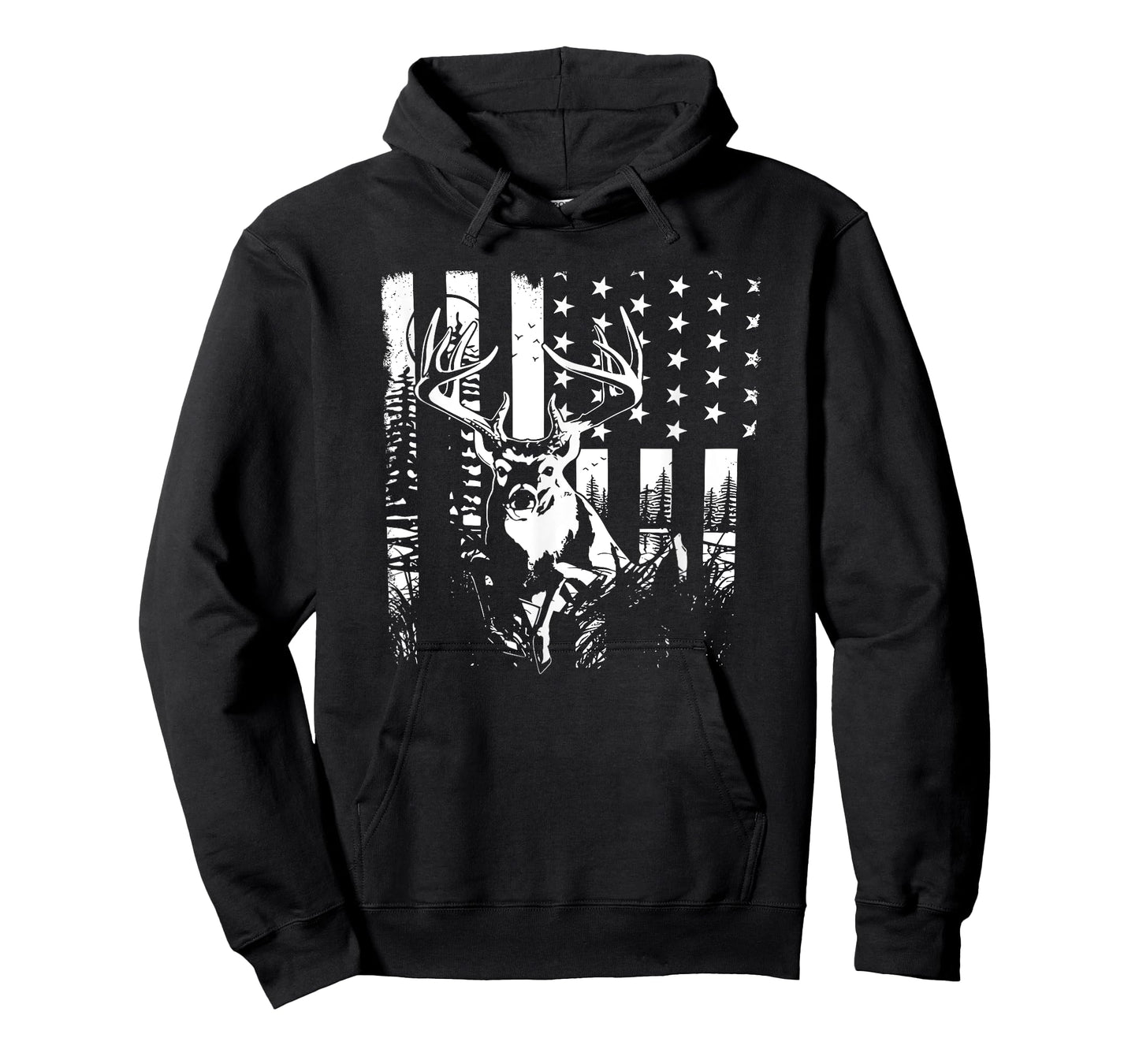 Hunting US Flag Deer Elk Buck Camoflage Hunter Dad Men Gifts T-Shirt