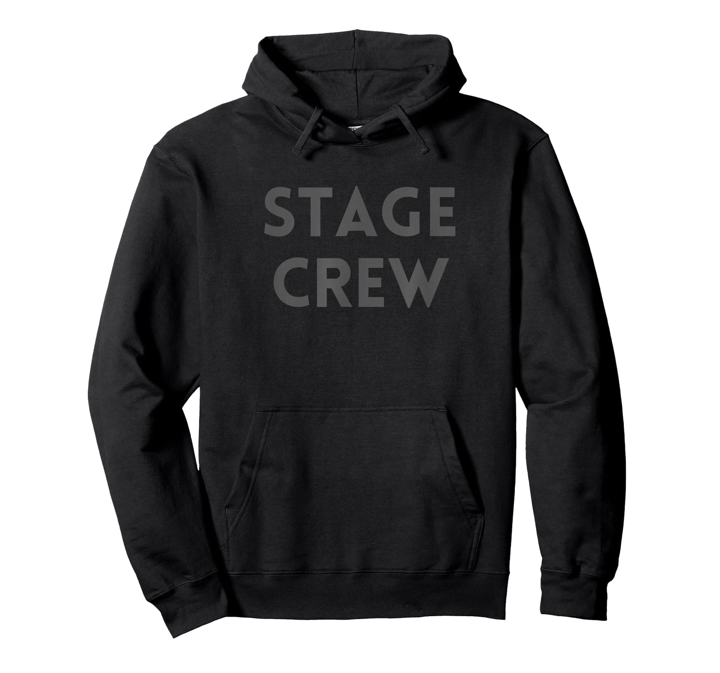 Stage Crew Low Visibility Grey Ink, Large Print on Front T-Shirt