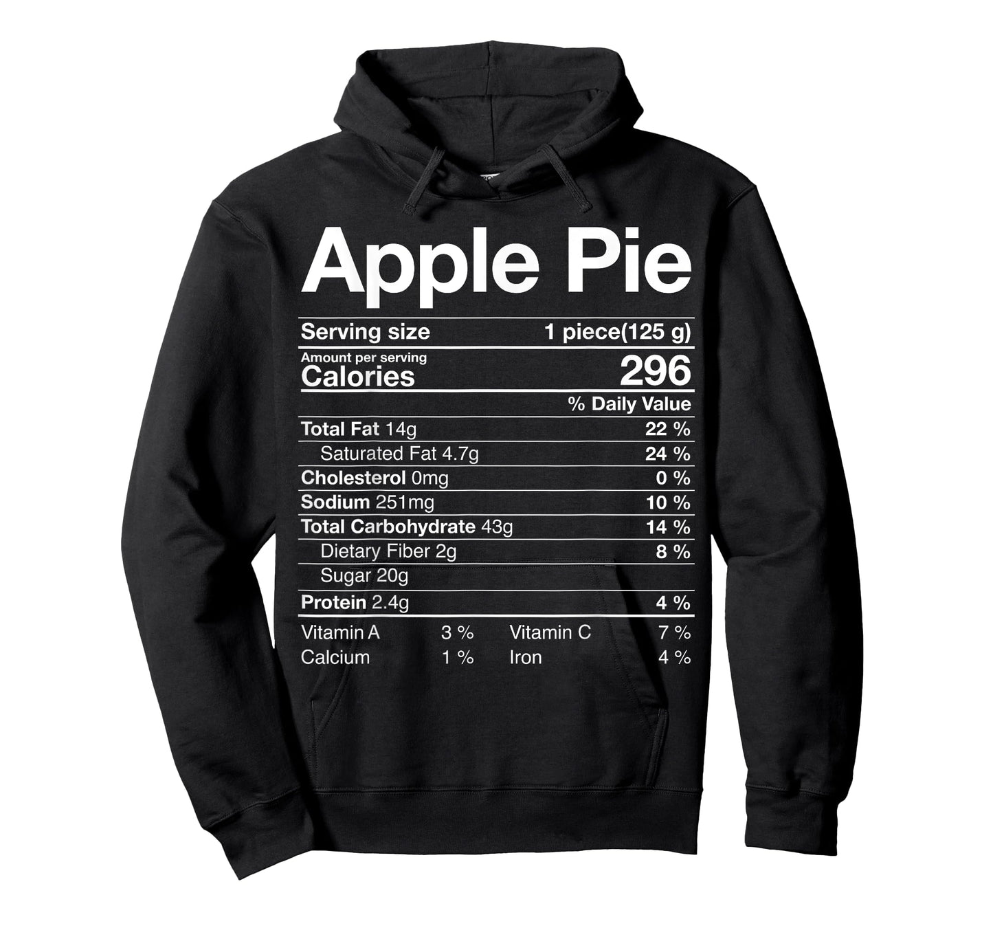 Apple Pie Nutrition Facts Label Costume Thanksgiving Gifts T-Shirt