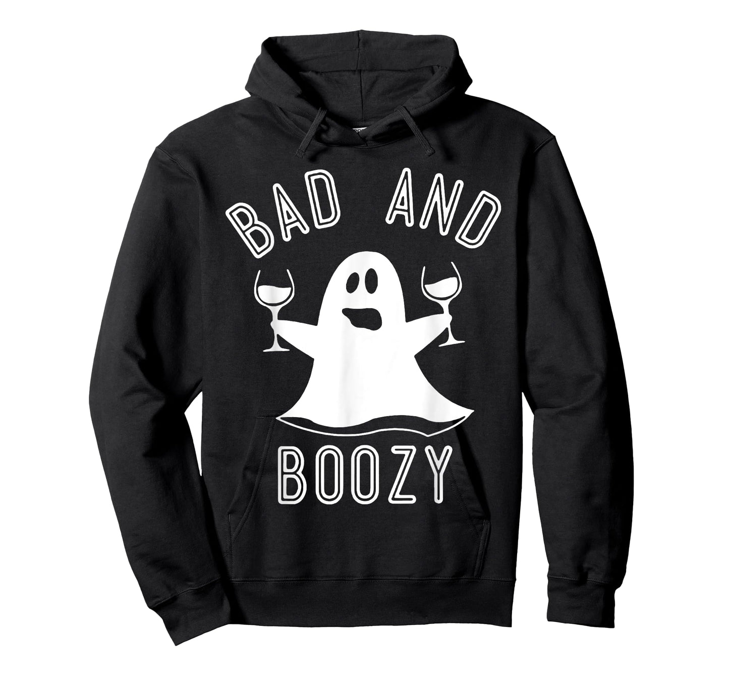 Bad And Boozy Ghost Drinks Wine Halloween Shirt T-Shirt
