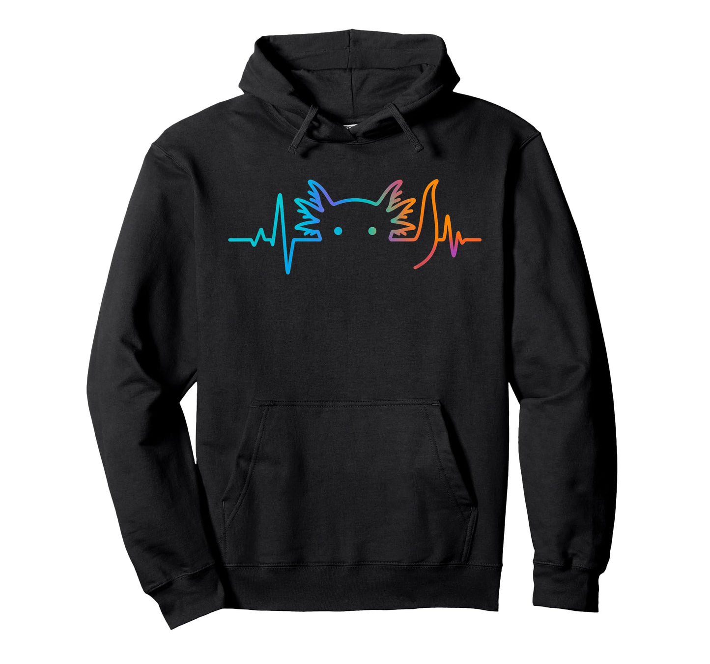 Funny Axolotl Heartbeat Line Art Cute Axolotl Silhouette T-Shirt