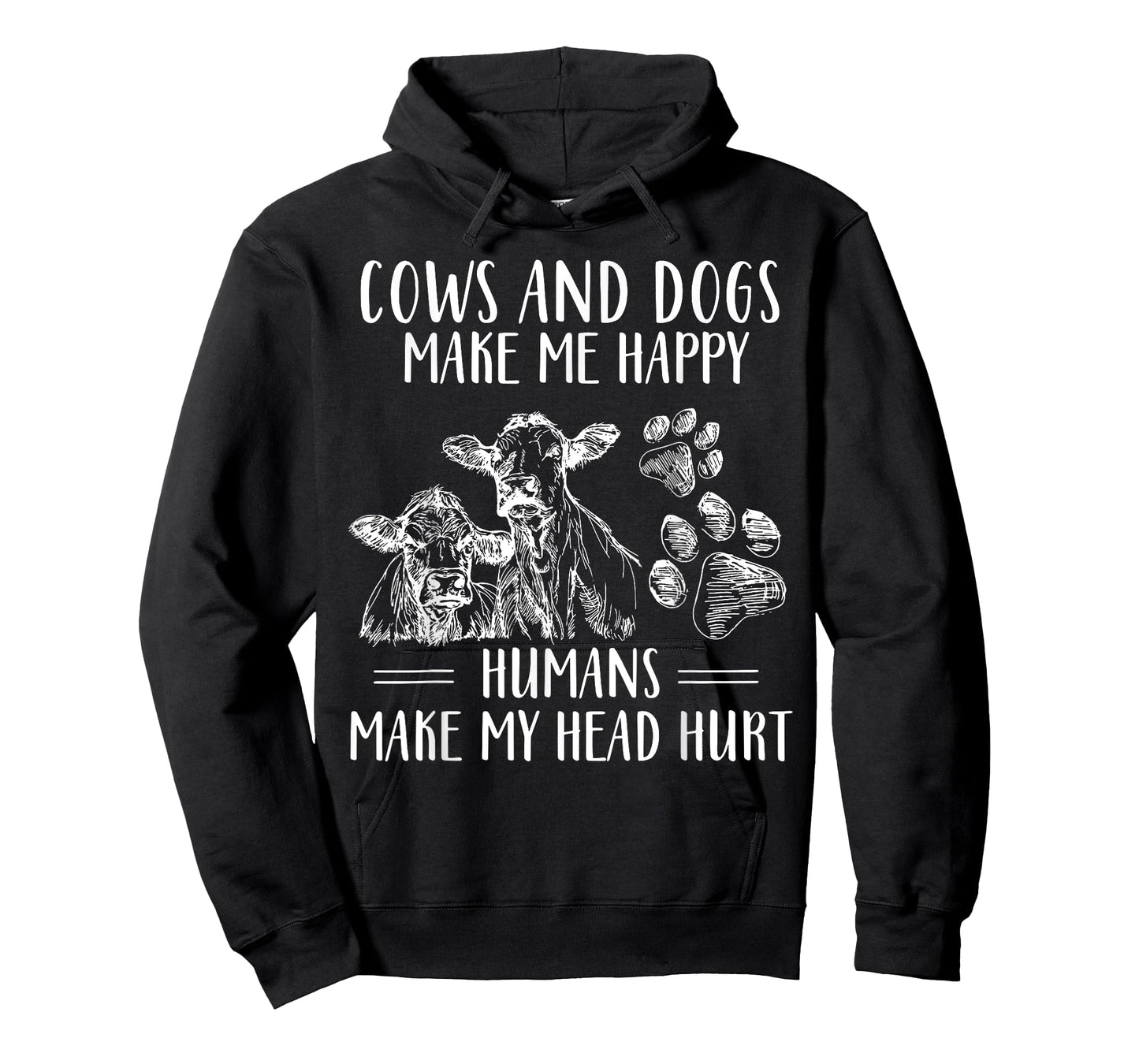 Cows And Dogs Make Me Happy Humans Make My Head Hurt T-Shirt