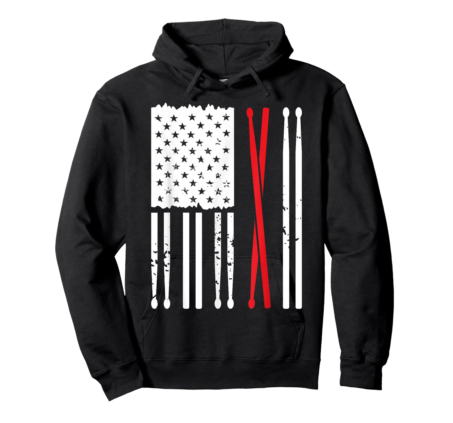 Vintage Drum Sticks American Flag Funny Drummer Gift For Him T-Shirt